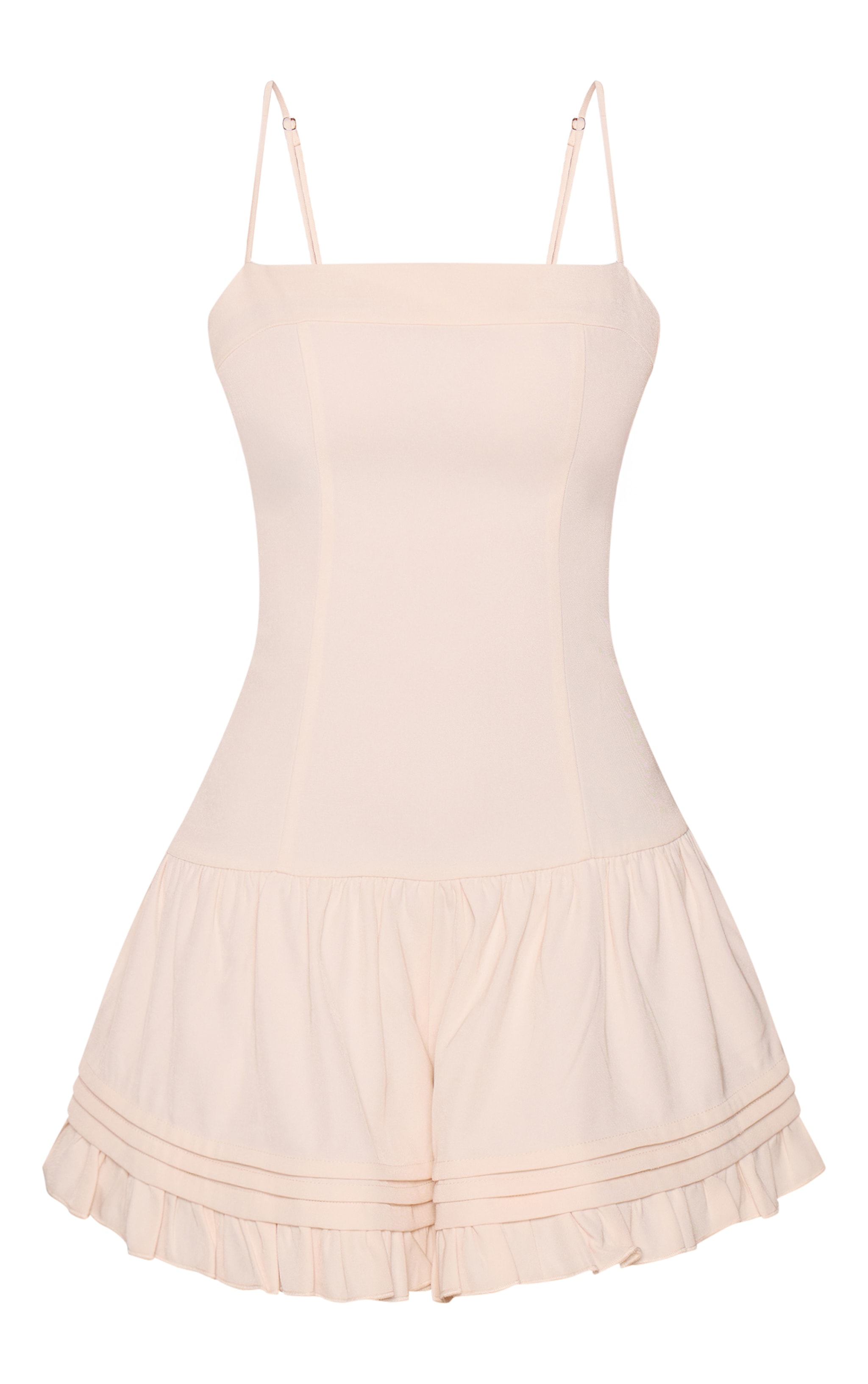 Cream Woven Lace Detail Corset Romper image 5