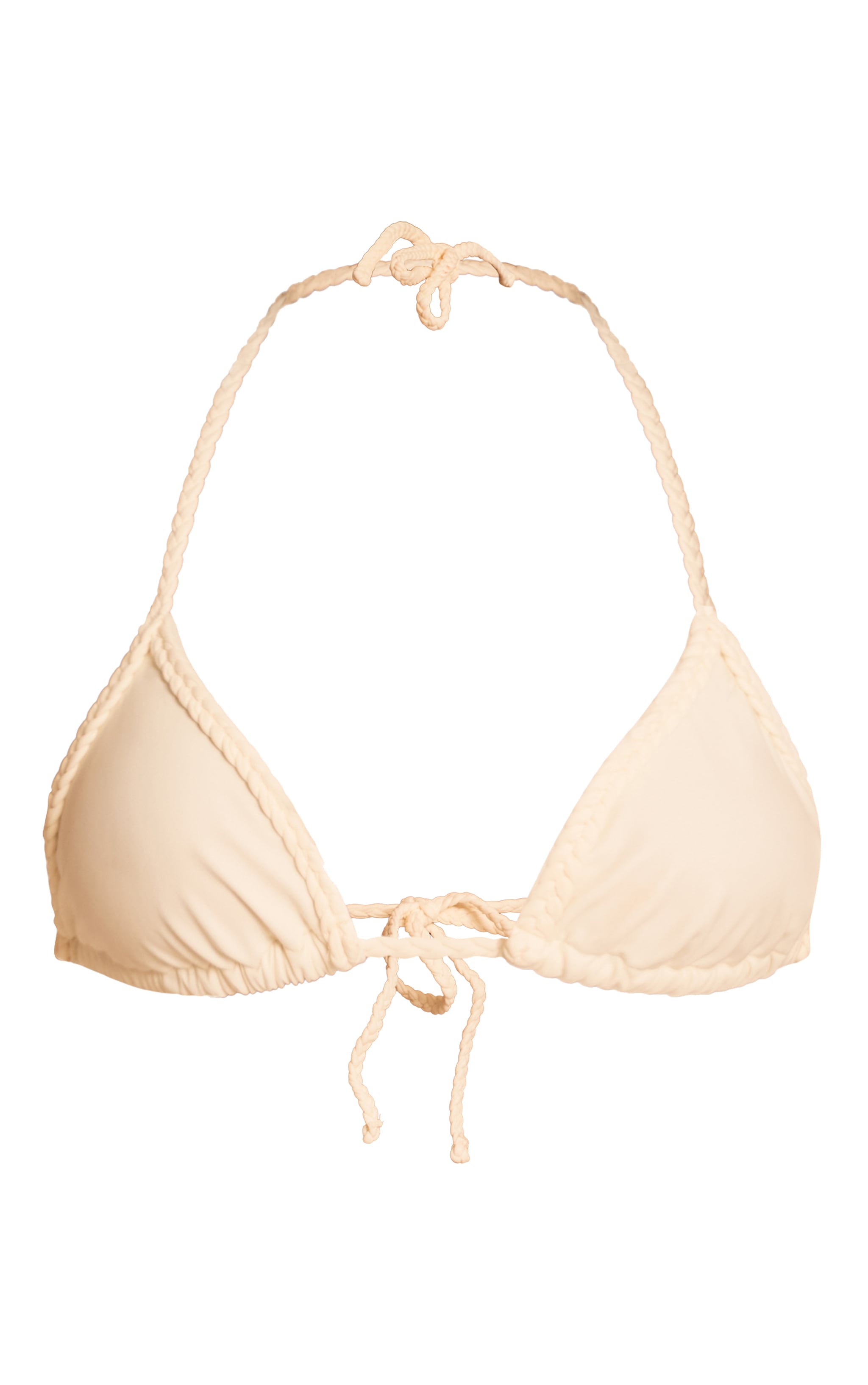 Cream Plait Binding Triangle Bikini Top image 5