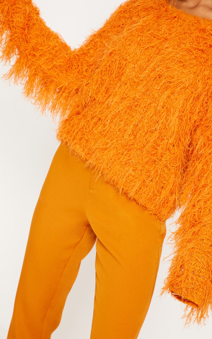 Rust Fluffy Knit Cropped Jumper Knitwear PrettyLittleThing