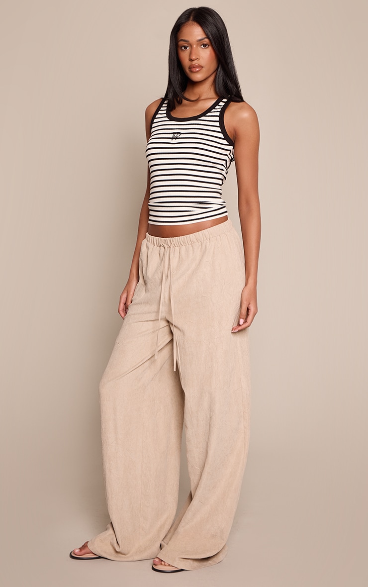 Tall Crinkle Sand Peachskin Wide Leg Pants image 1