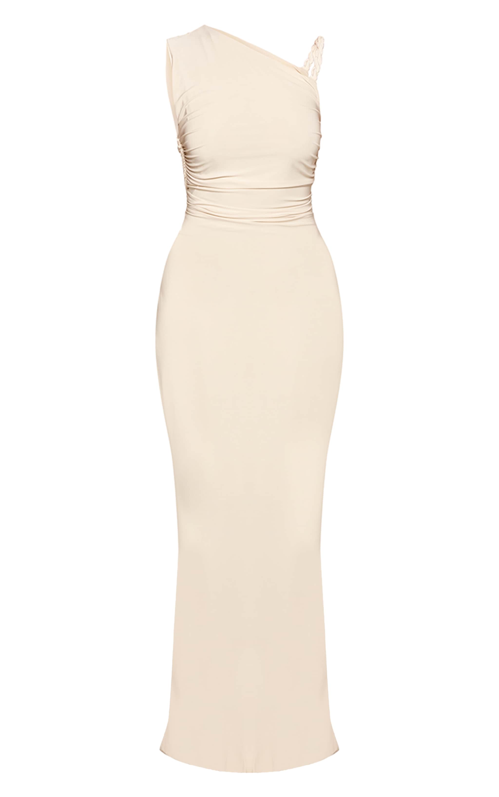 Shape Cream Twist Detail Slinky Maxi Dress  image 5