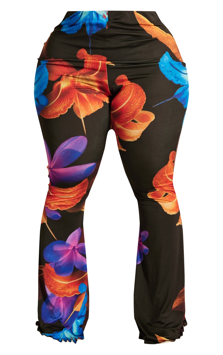 Plus Floral Print Flared Pant image 4