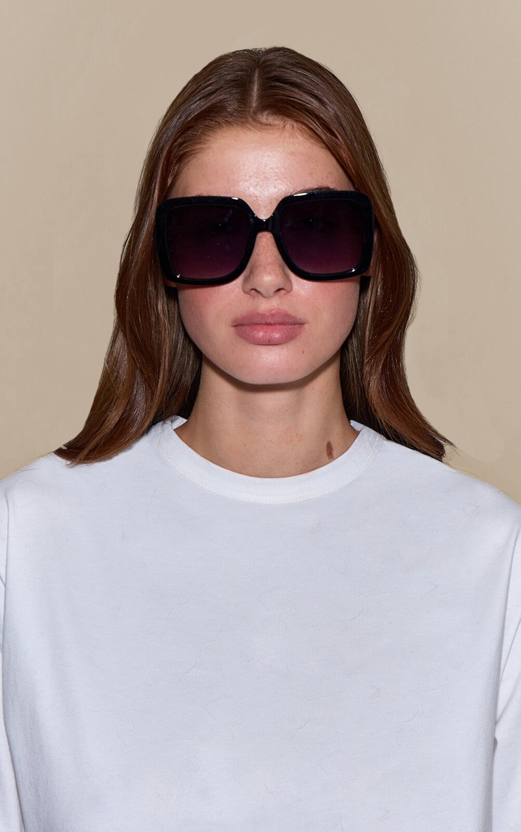 Black Over-Sized Square Sunglasses