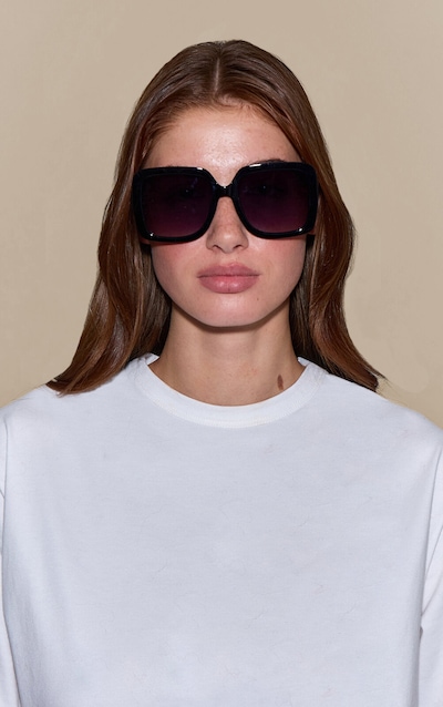 Black Over-Sized Square Sunglasses