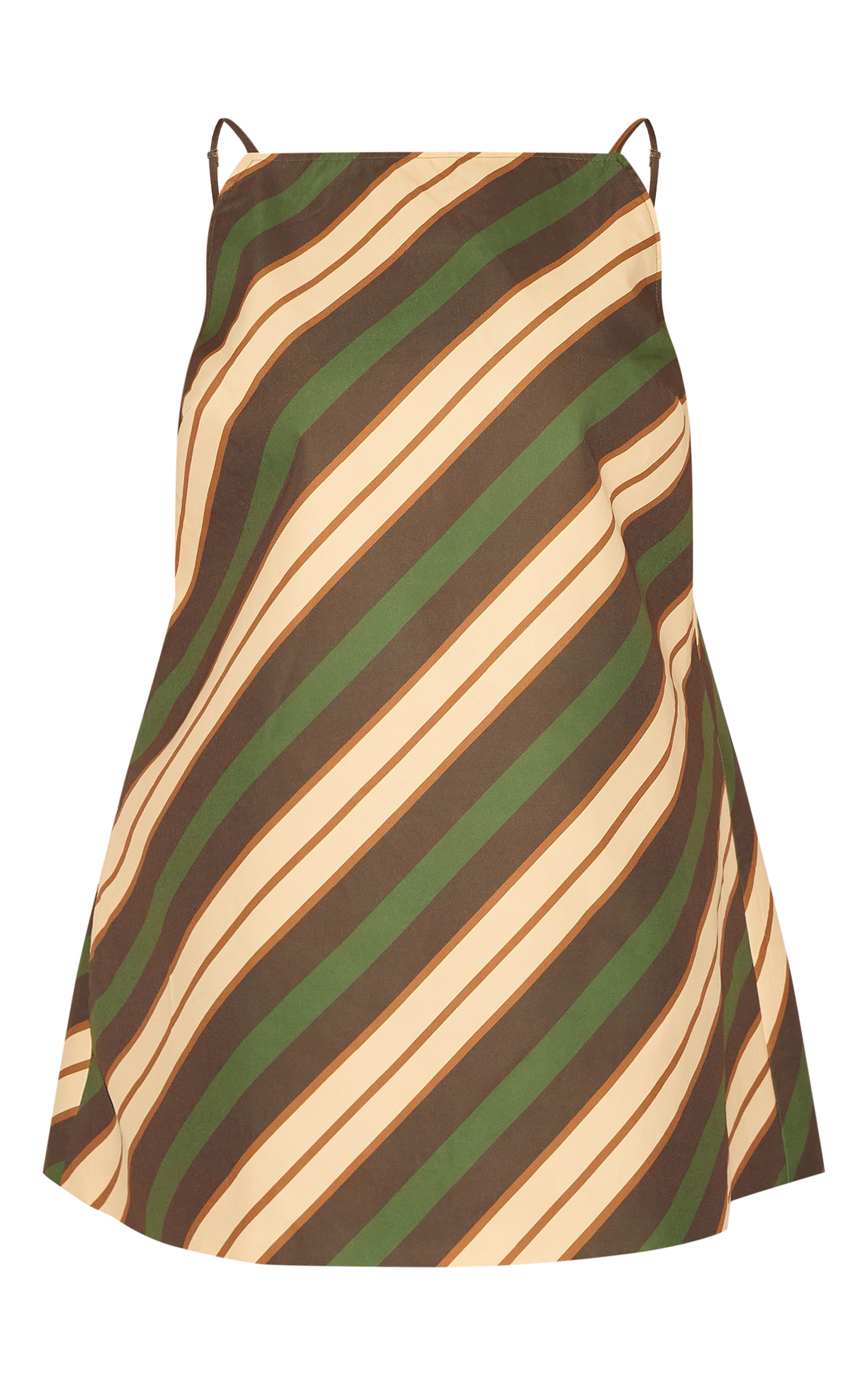 Plus Green Striped A-line Dress image 5