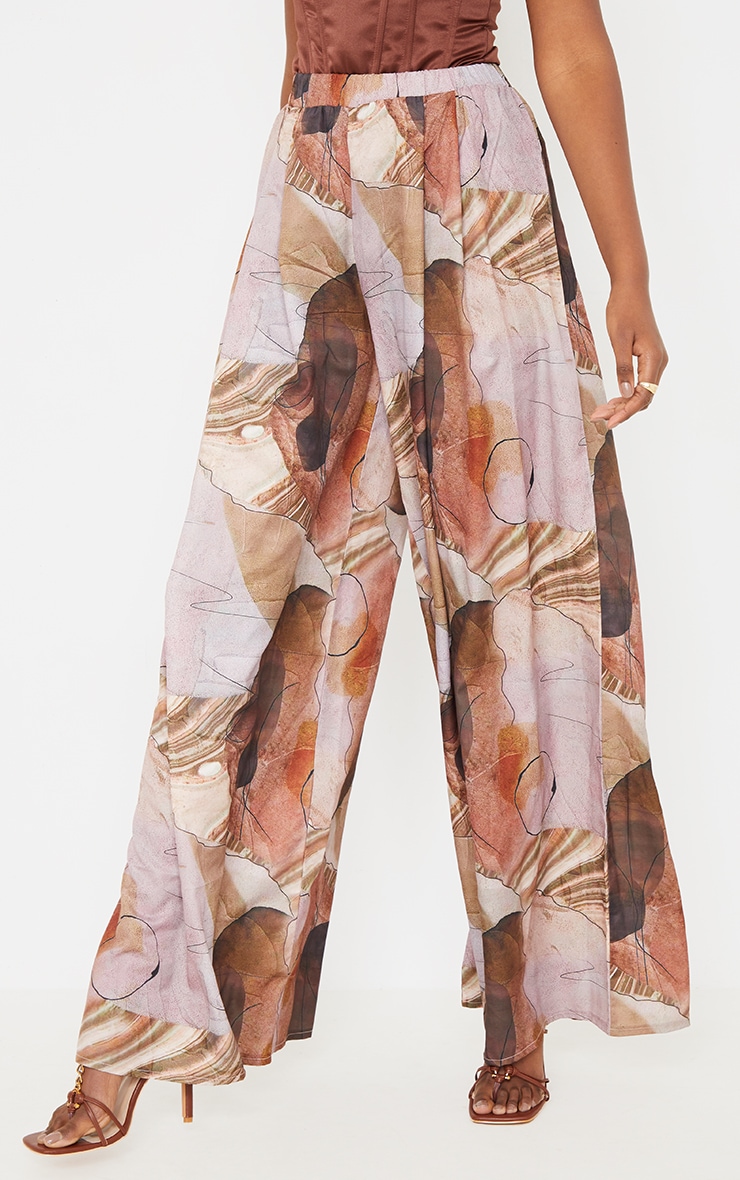 Sand Abstract Print Palazzo Pants image 2