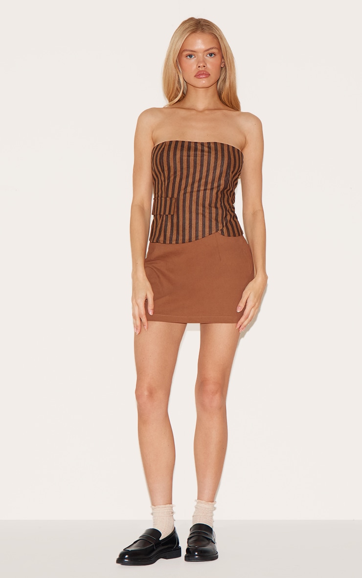 Brown Corduroy Striped Bandeau image 3