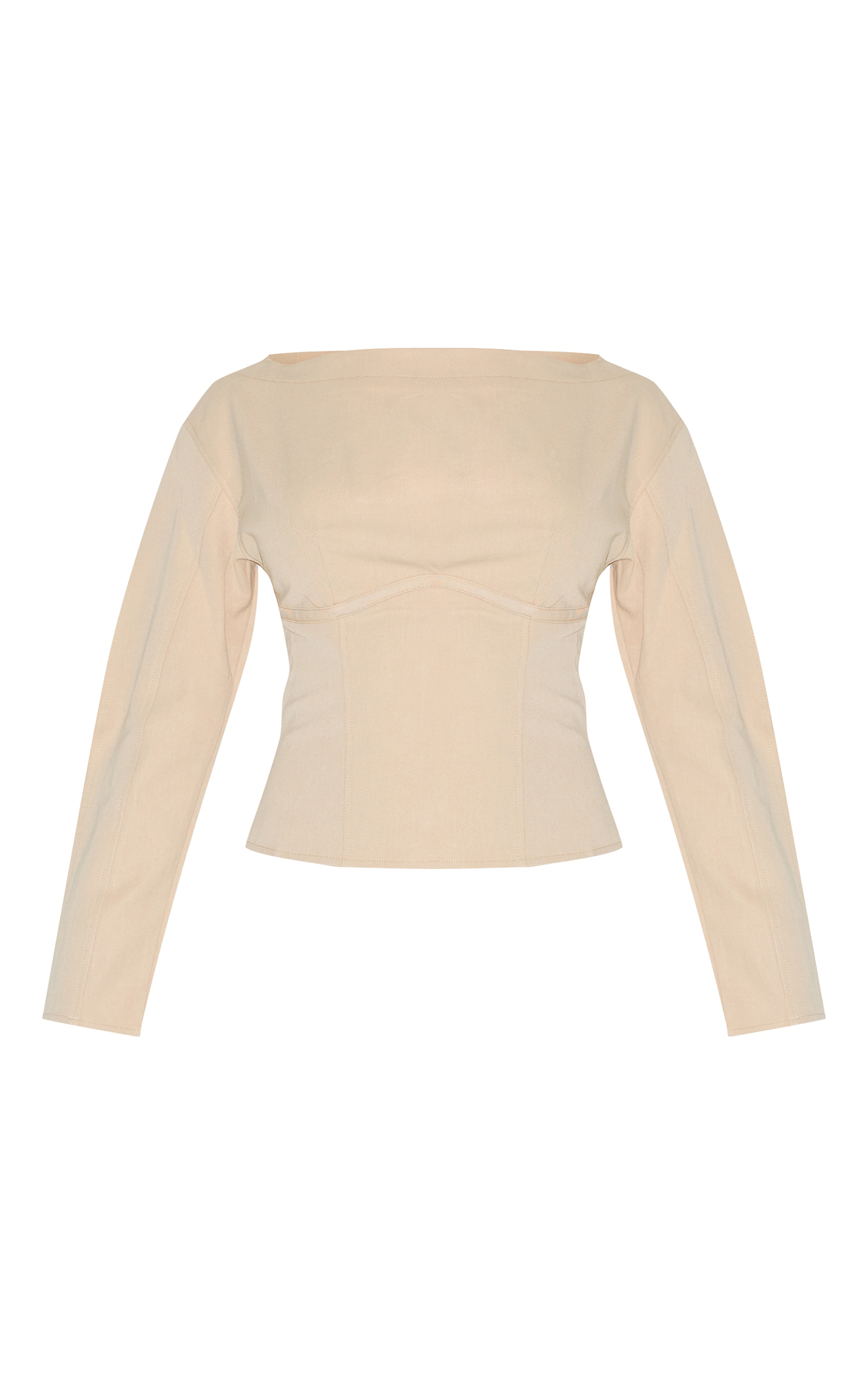 Petite Stone Woven Cinched Waist Detail Long Top image 5
