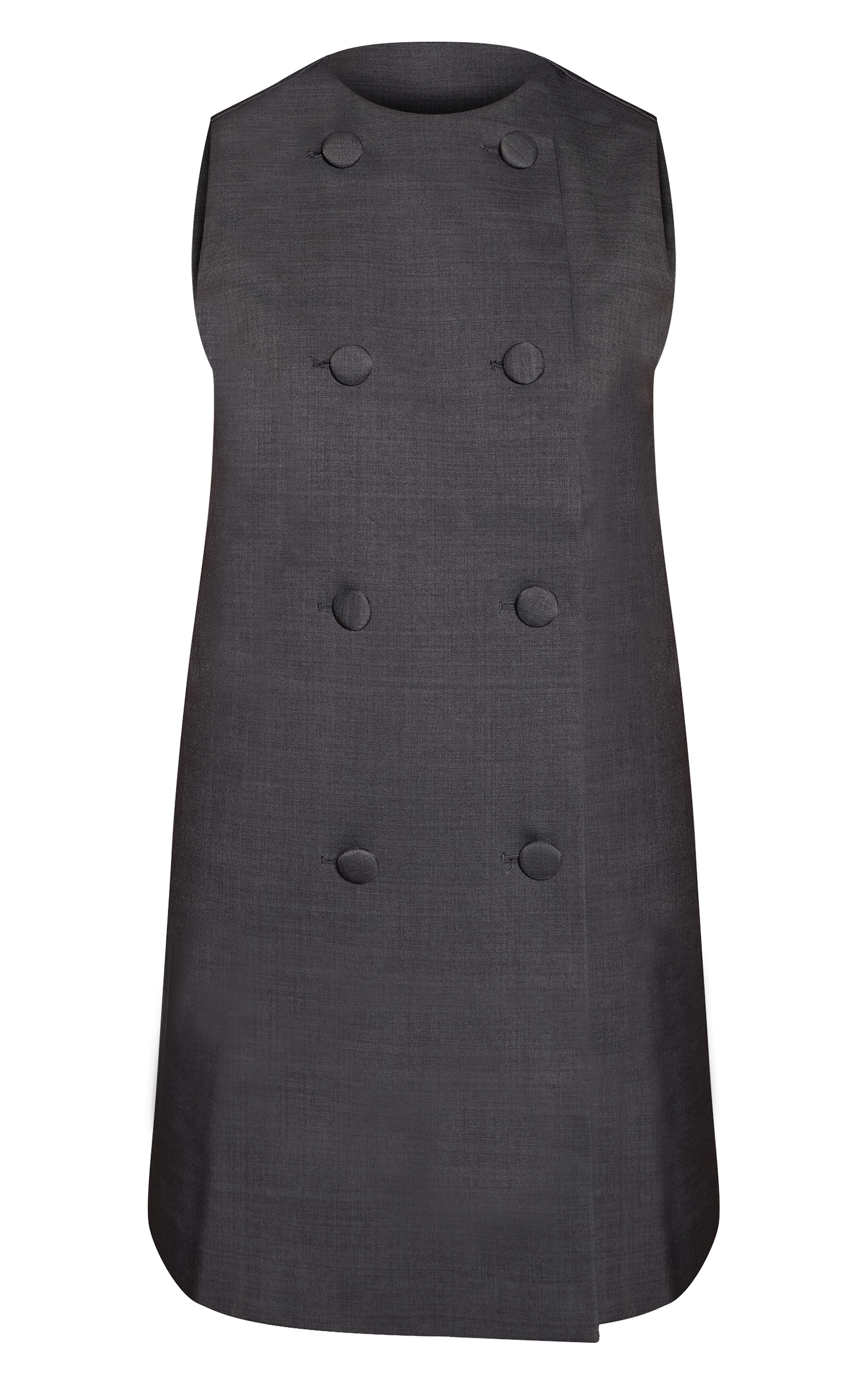 Charcoal Button Down Boxy Shift Dress image 5