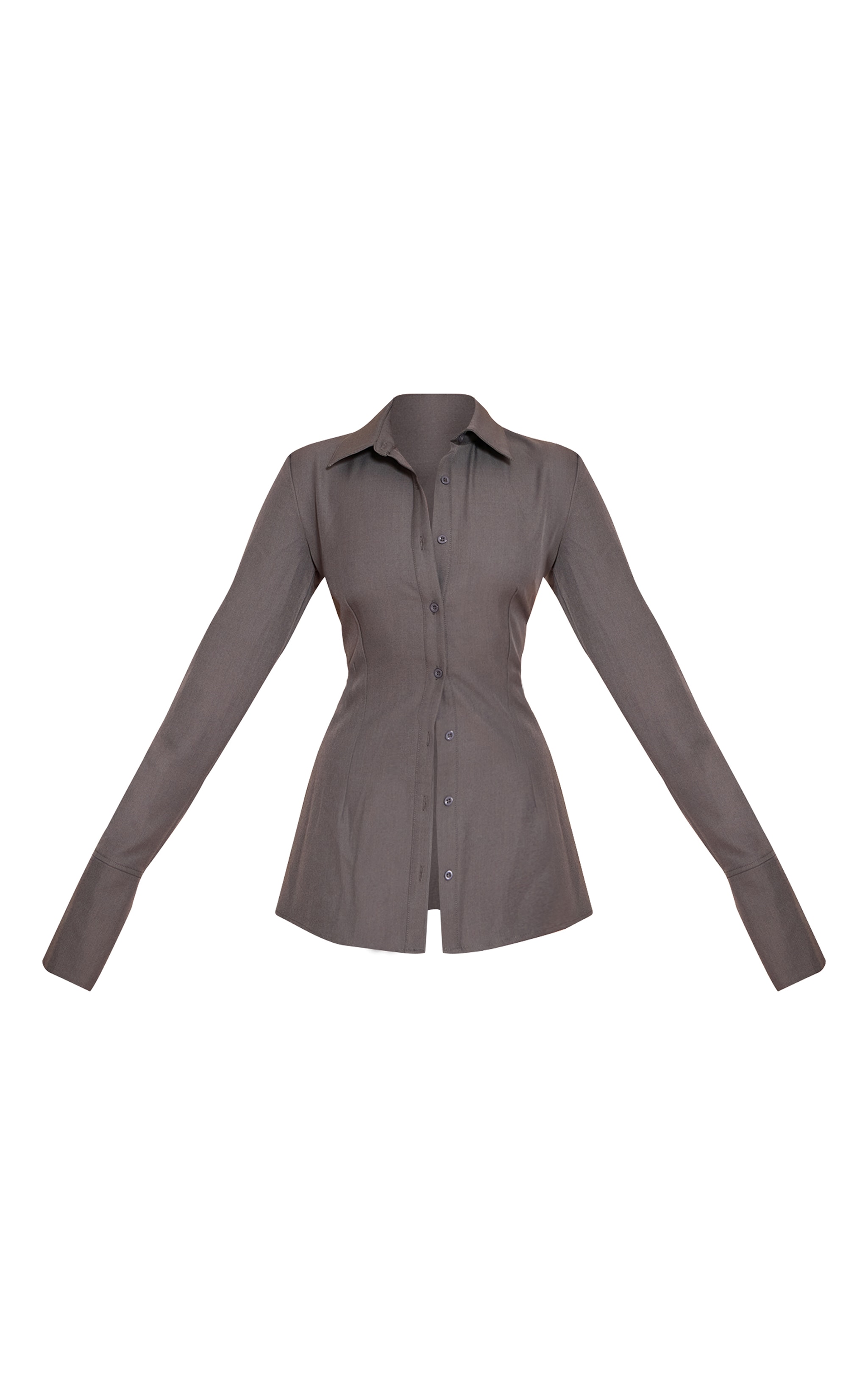 Charcoal Woven Fitted Shirt image 5