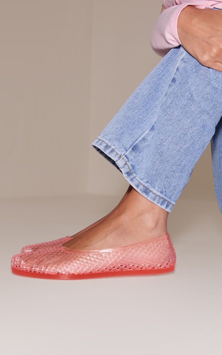 Pink Jelly Ballet Flats image 1