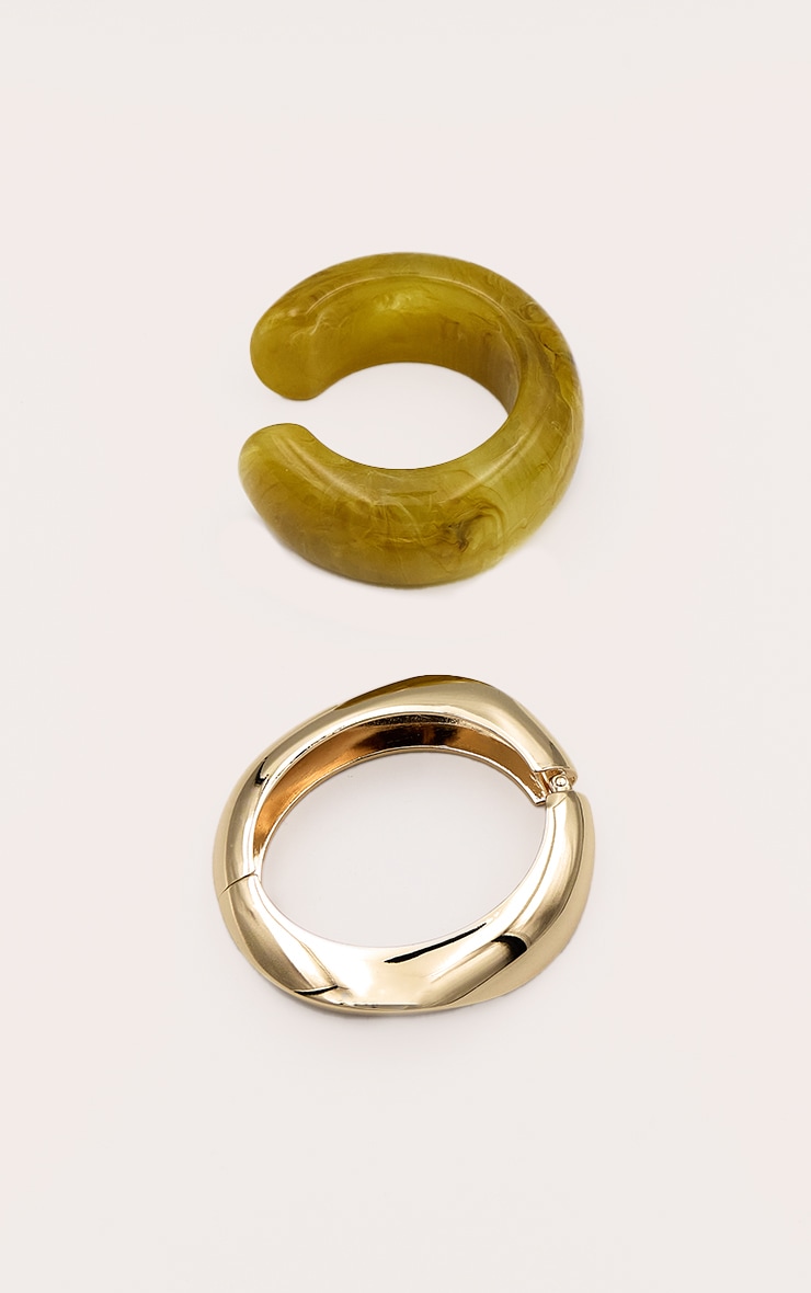 Butter Yellow Brown Resin Bangle Multipack image 1