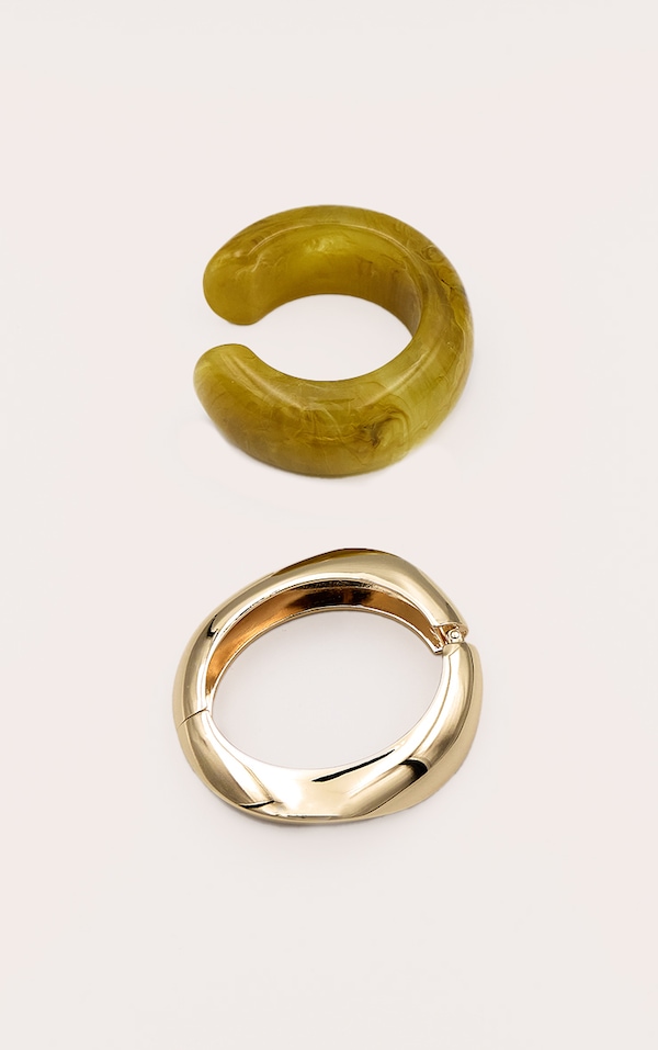 Butter Yellow Brown Resin Bangle Multipack