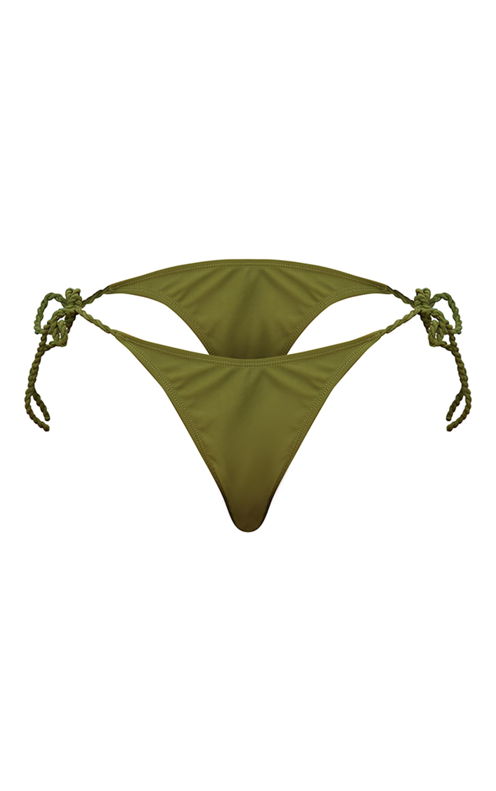 Olive Twist Strap Tie Side Bikini Bottoms image 5
