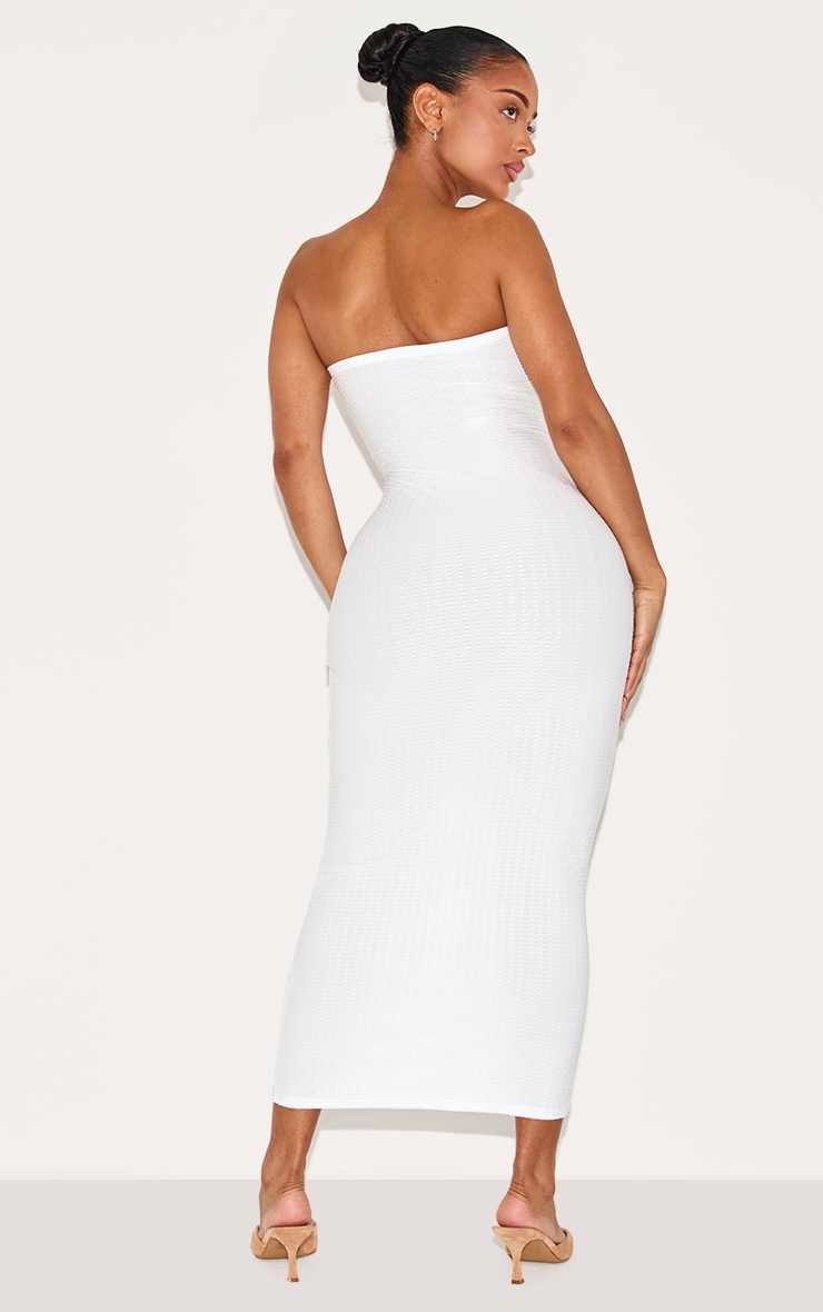 Shape White Textured Bandeau Midaxi Dress image 2