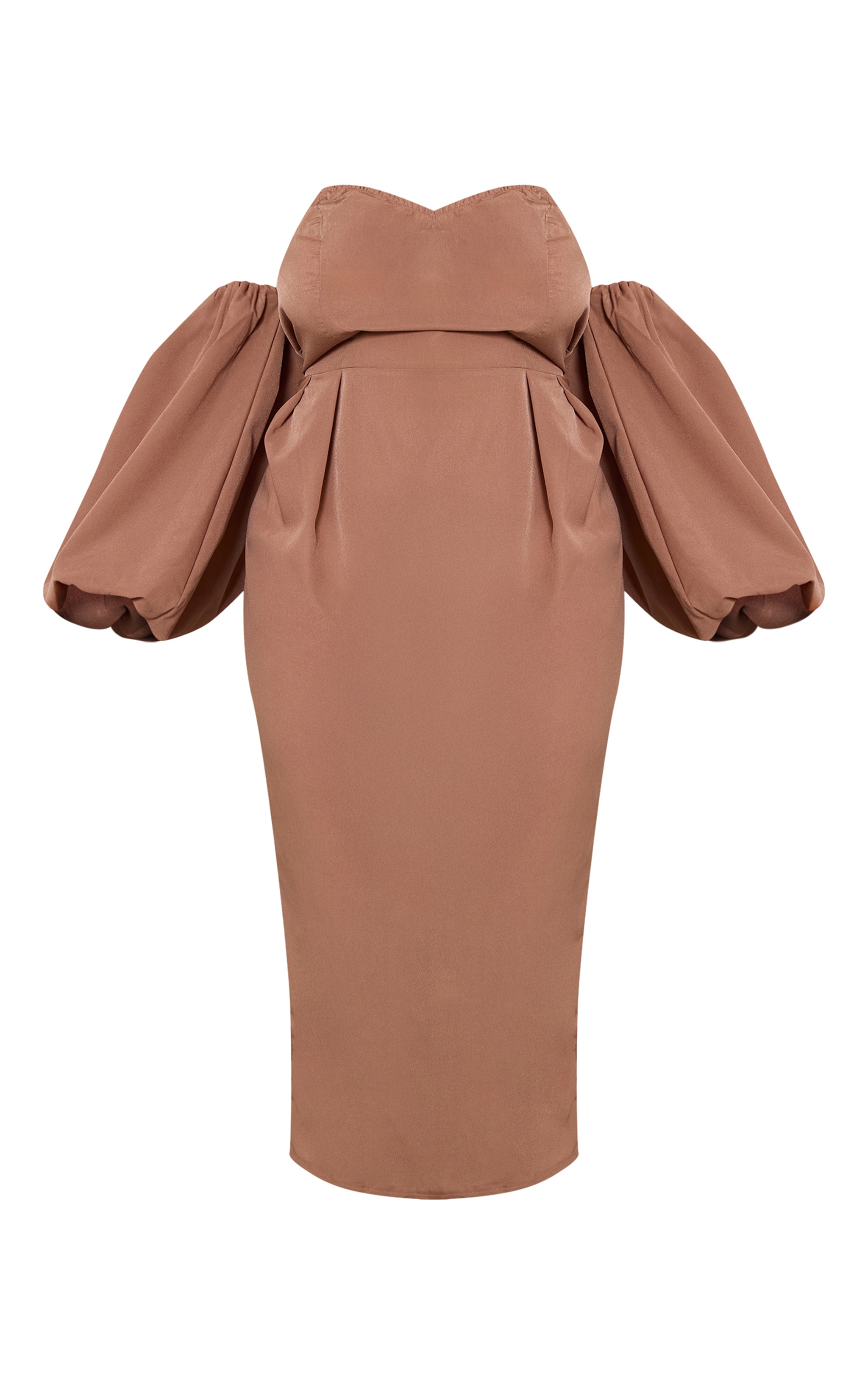 Plus Mushroom Bandeau Puff Sleeve Midi Dress image 5