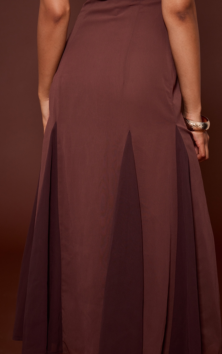 Robe bustier mi-longue chocolat à godet image 4