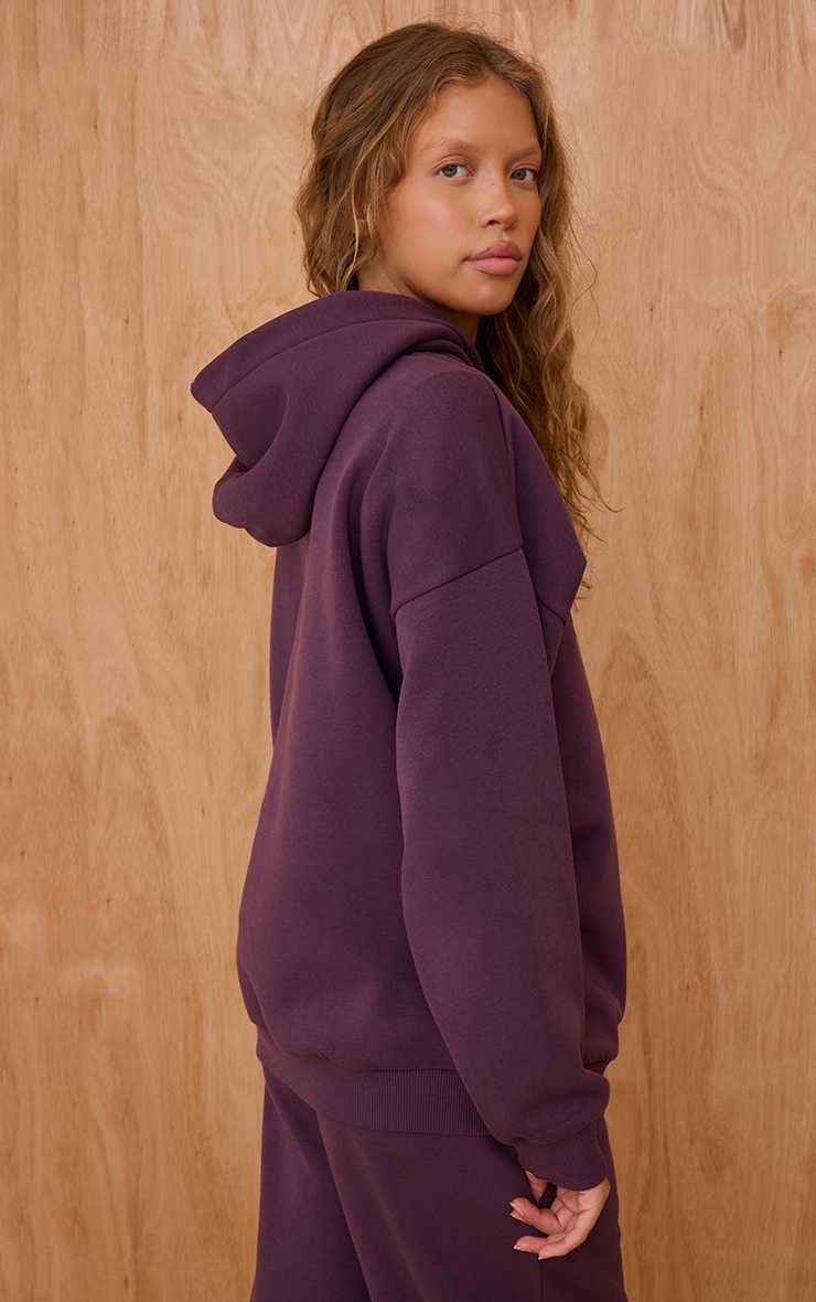 PRETTYLITTLETHING Hoodie oversize prune logo image 2