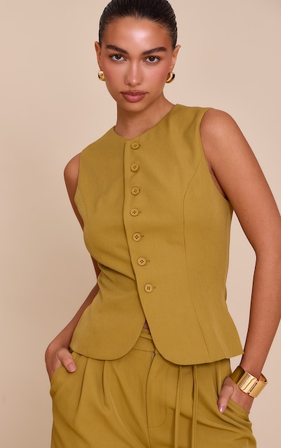 Deep Mustard Tailored Woven Waistcoat