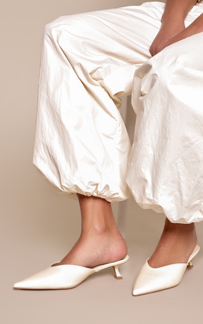 Butter Yellow Croc Point Toe Low Heel Mules