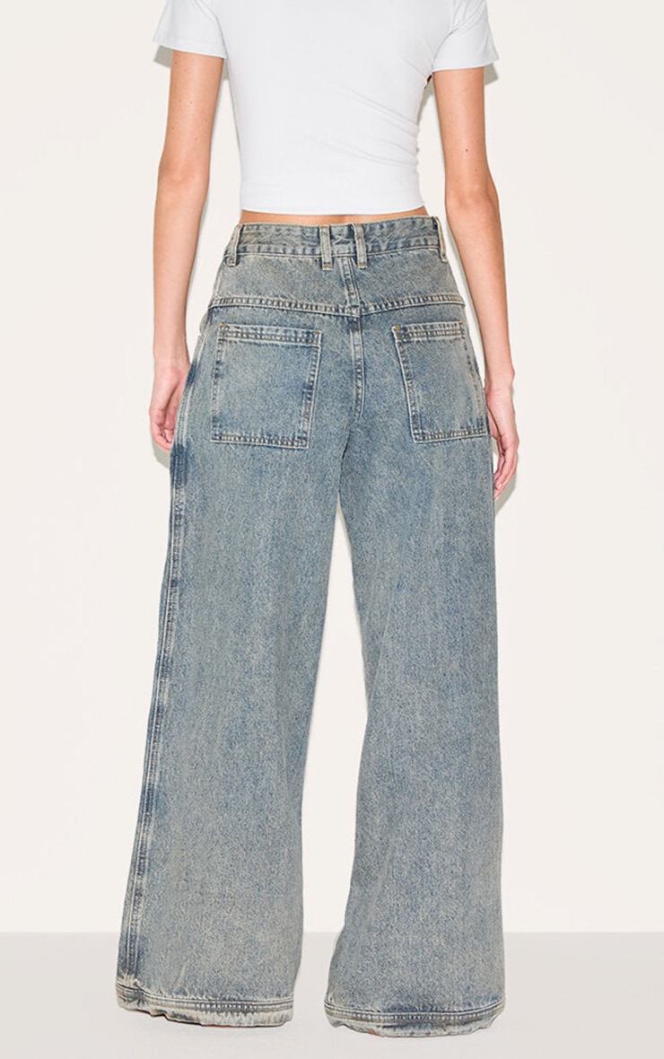 Jean baggy vintage à taille basse et coutures surjetées image 3