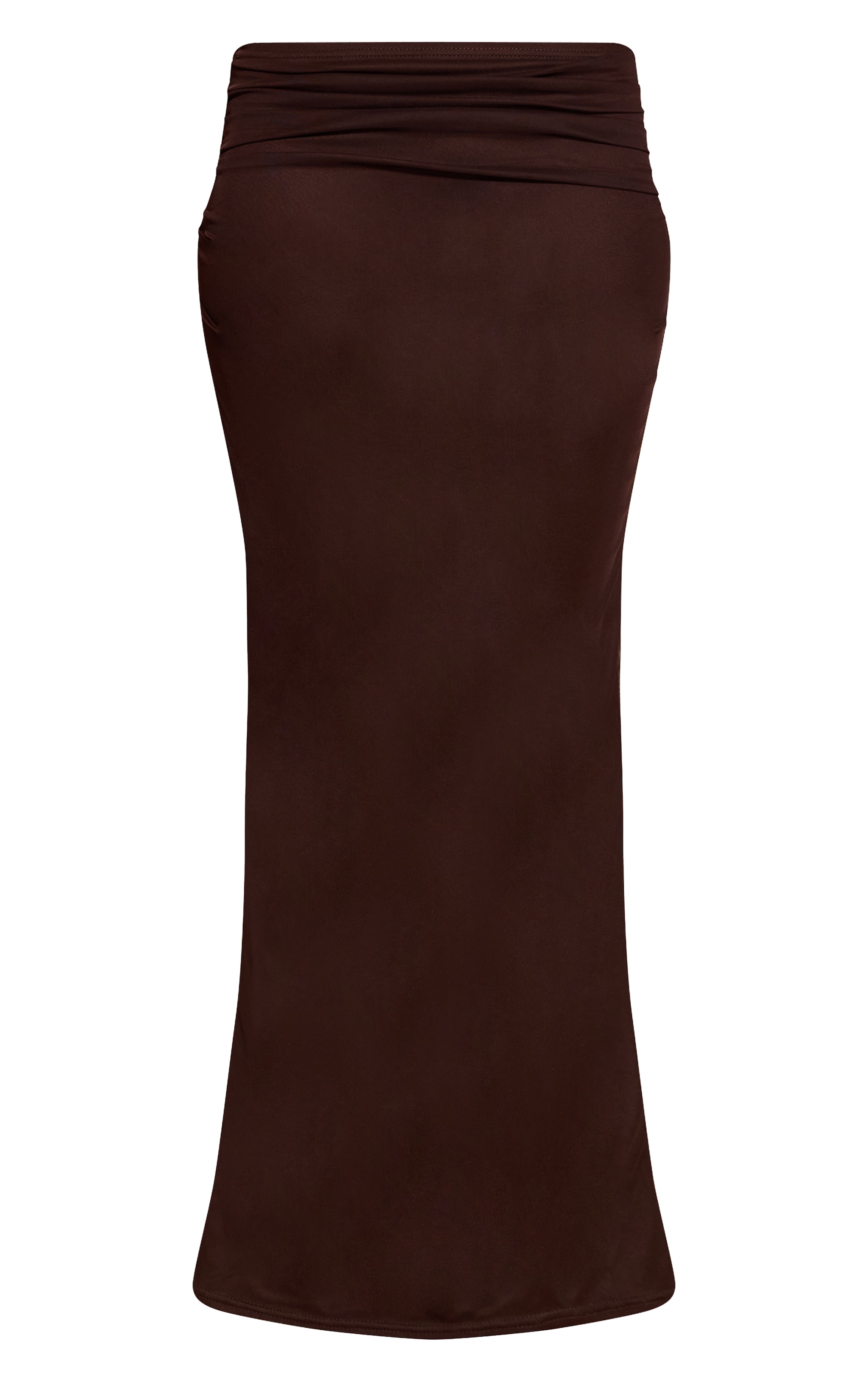 Dark Brown Mesh Ruched Maxi Skirt image 5