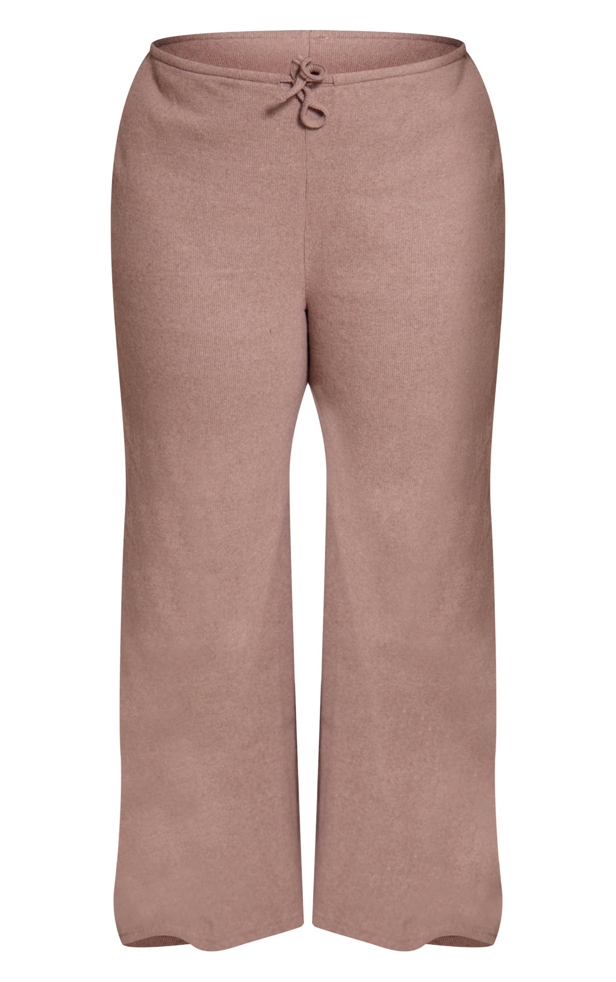 Plus Mushroom Soft Ribbed Low Rise Wide Leg Trousers image 5