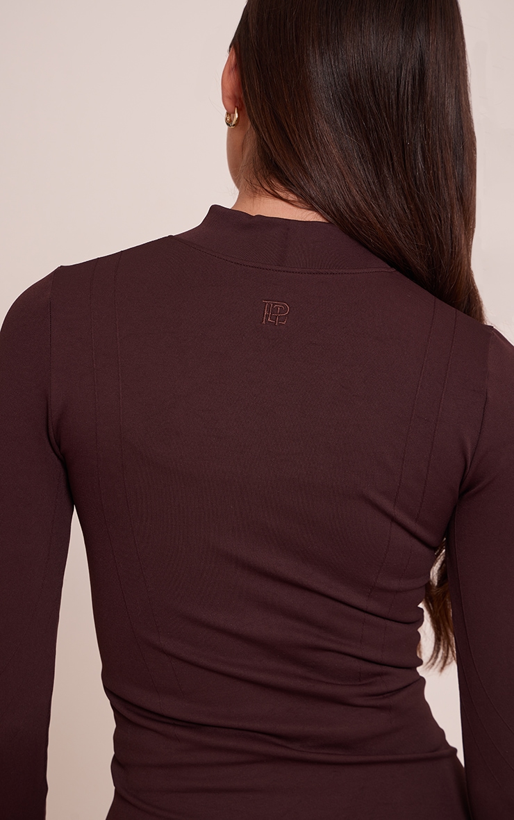 PLT Chocolate Seamless Seam Detail Gym Jacket image 4