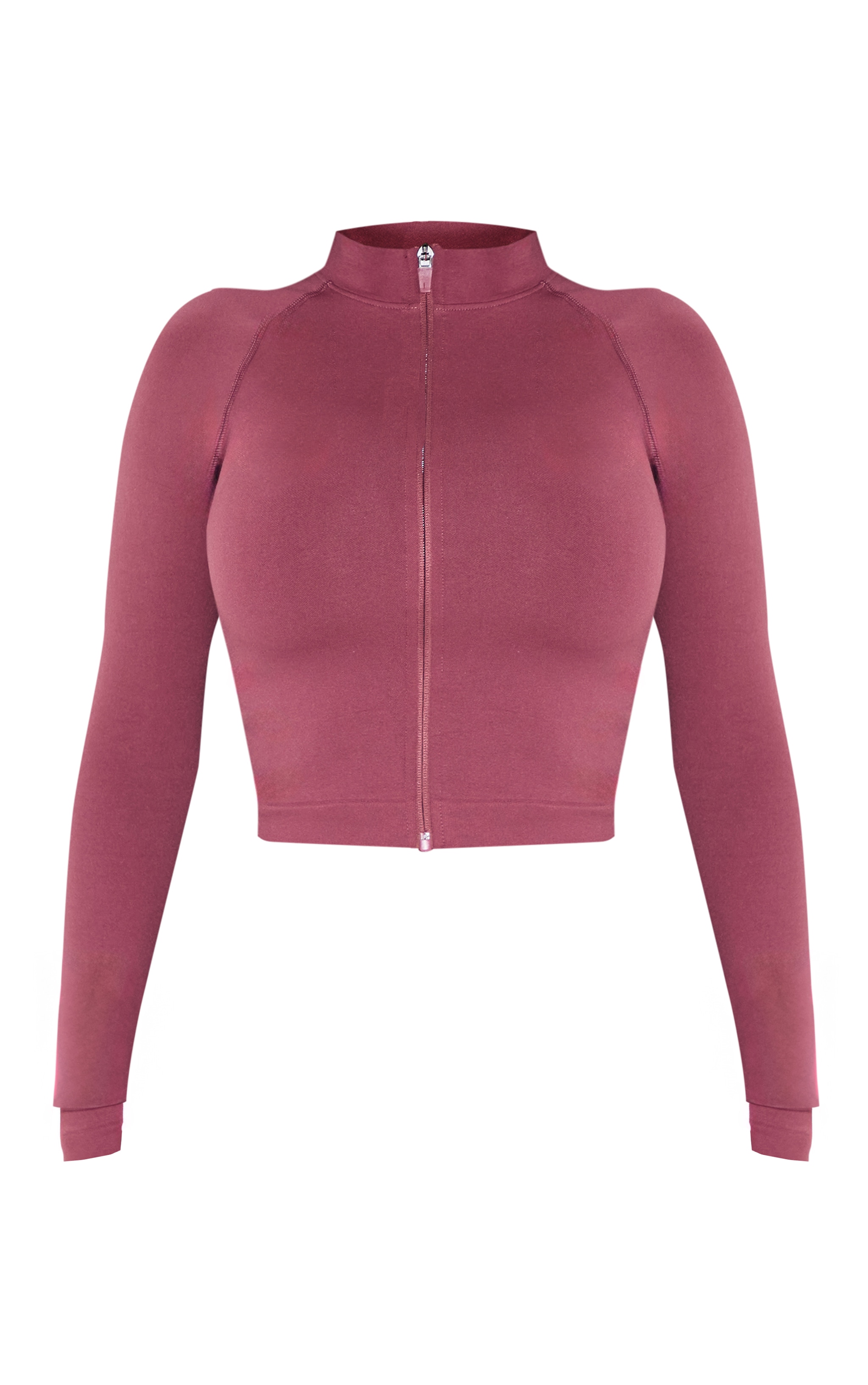 Shape Burgundy Seamless Active Zip Through Jacket image 5