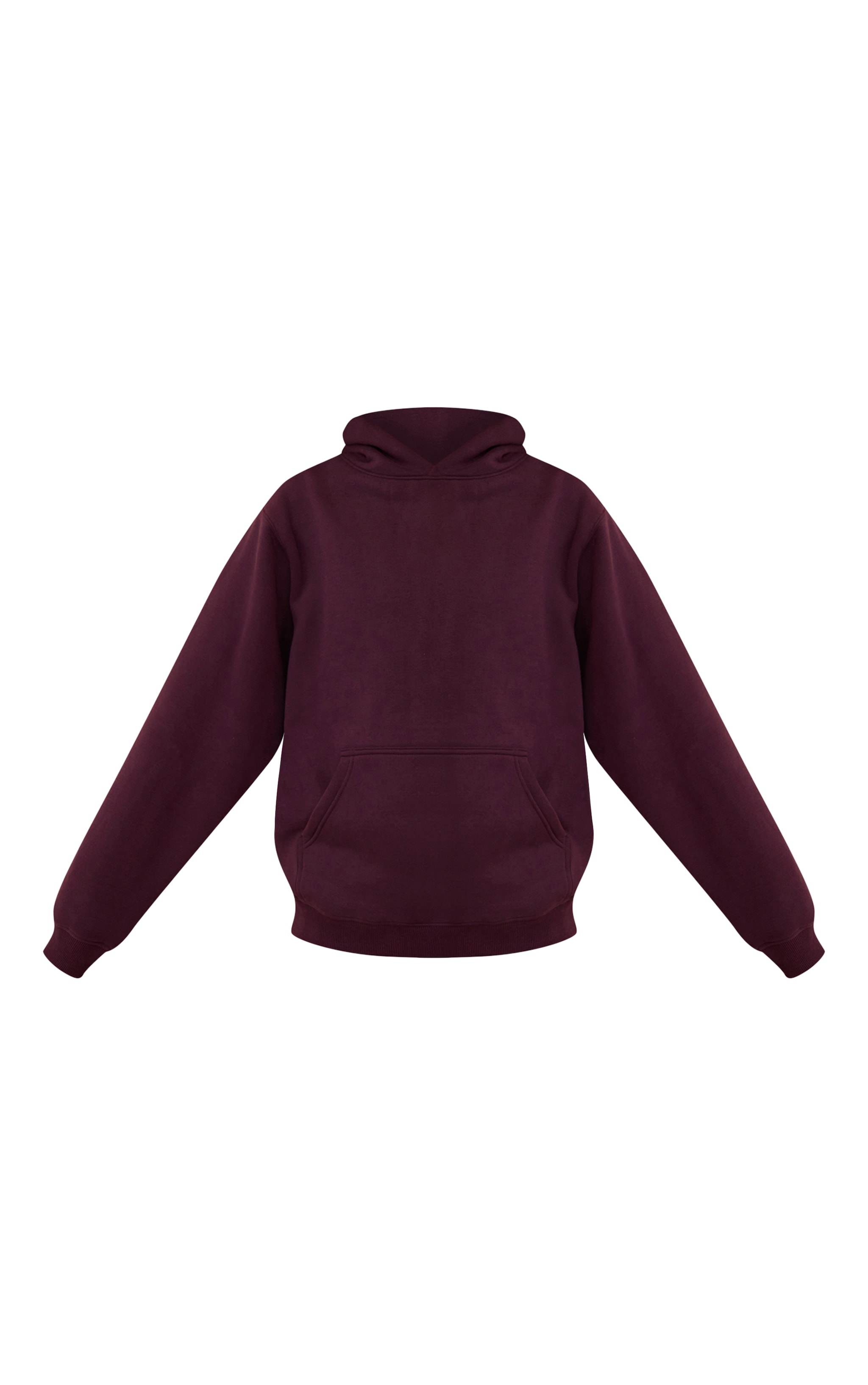 Plum Cotton Fleece Oversized Pull Over Hoodie image 5