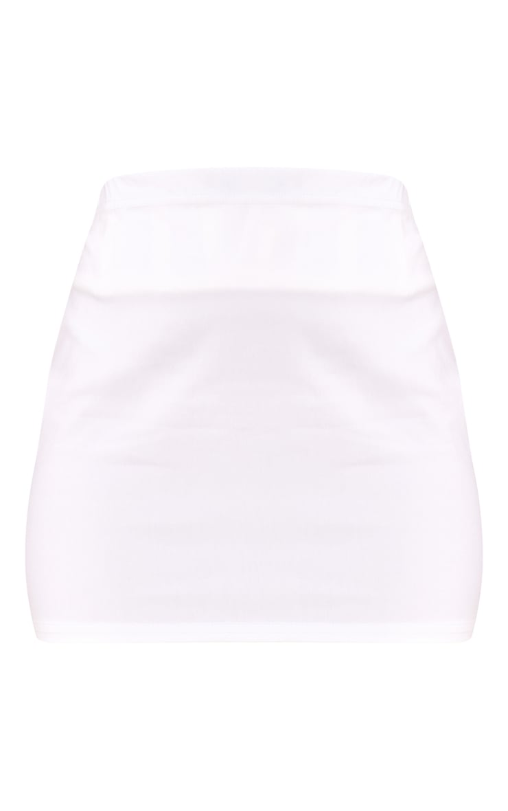 Mini jupe tissée stretch crème à détail noeud XXL image 6