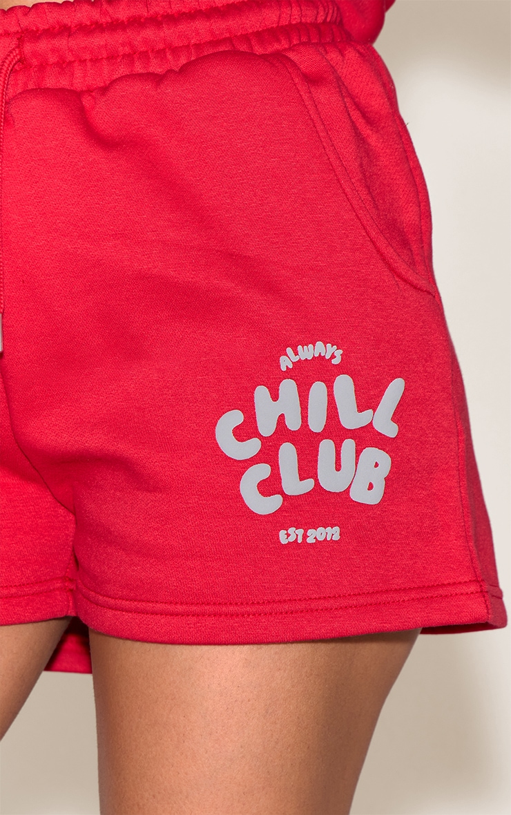 Ruby Red Chill Club Puff Print Drawstring Sweat Shorts image 4