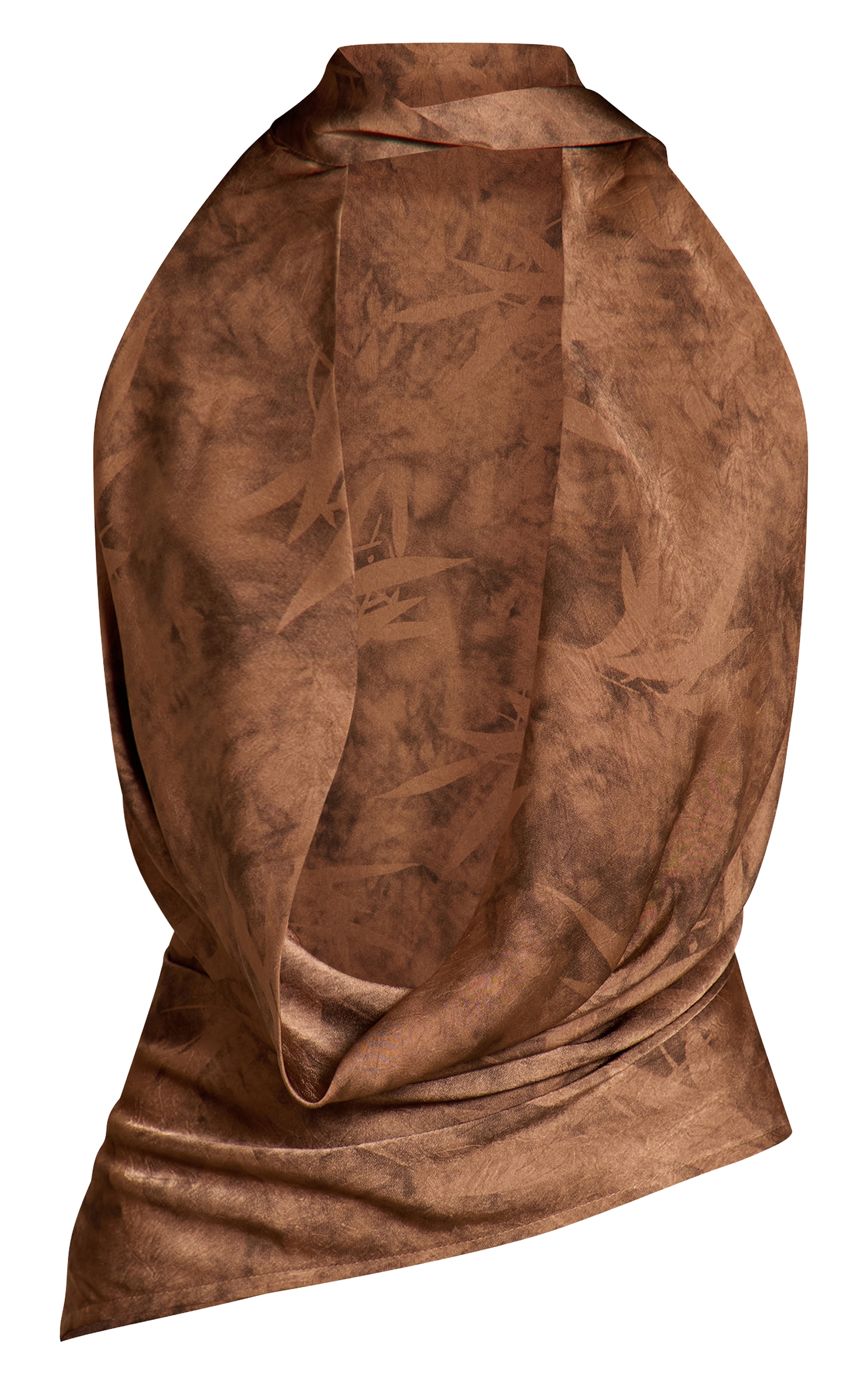 Top satiné imprimé chocolat à dos nu image 5