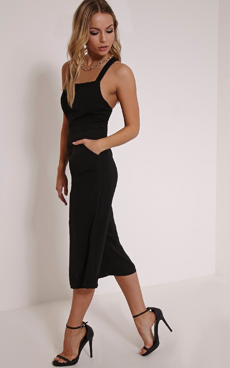 black dungaree jumpsuit