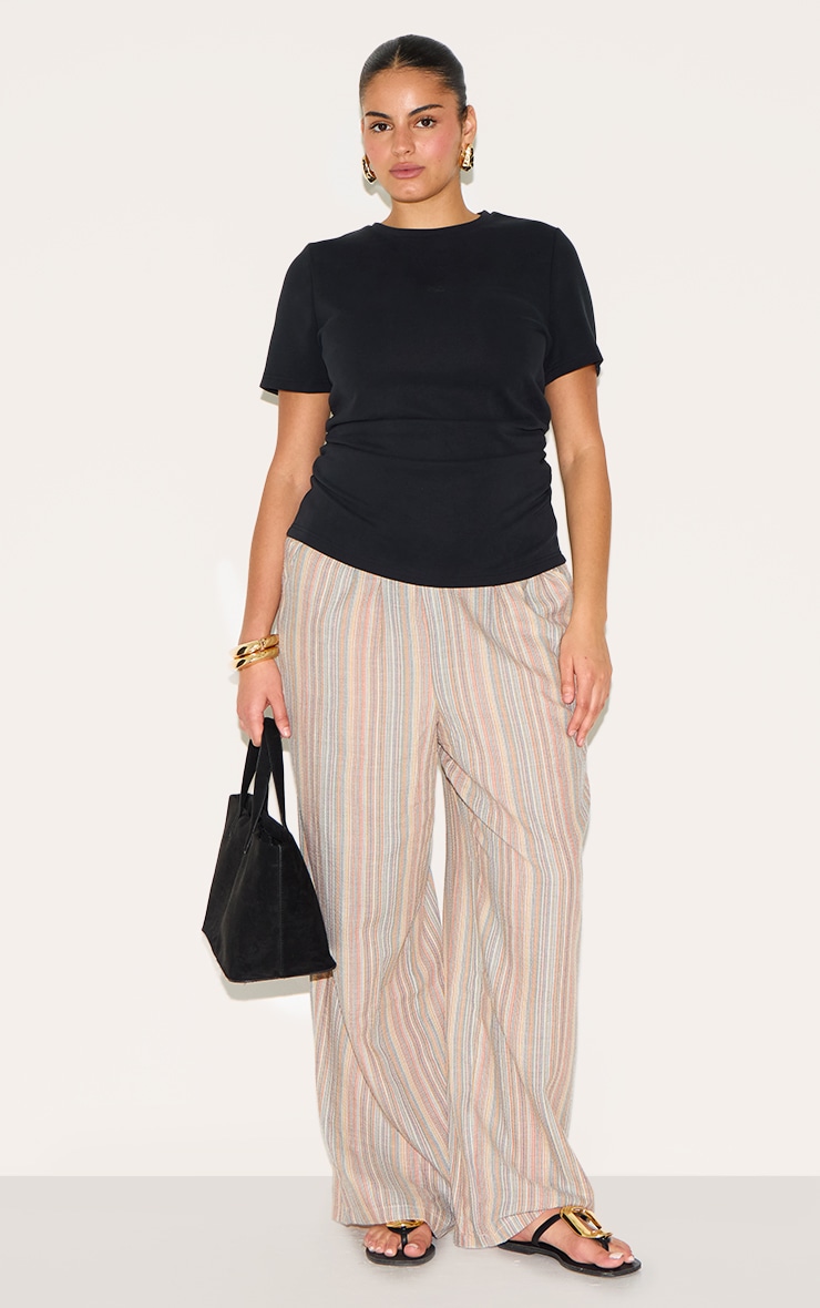 Plus Black Modal Ruched Side Top image 3