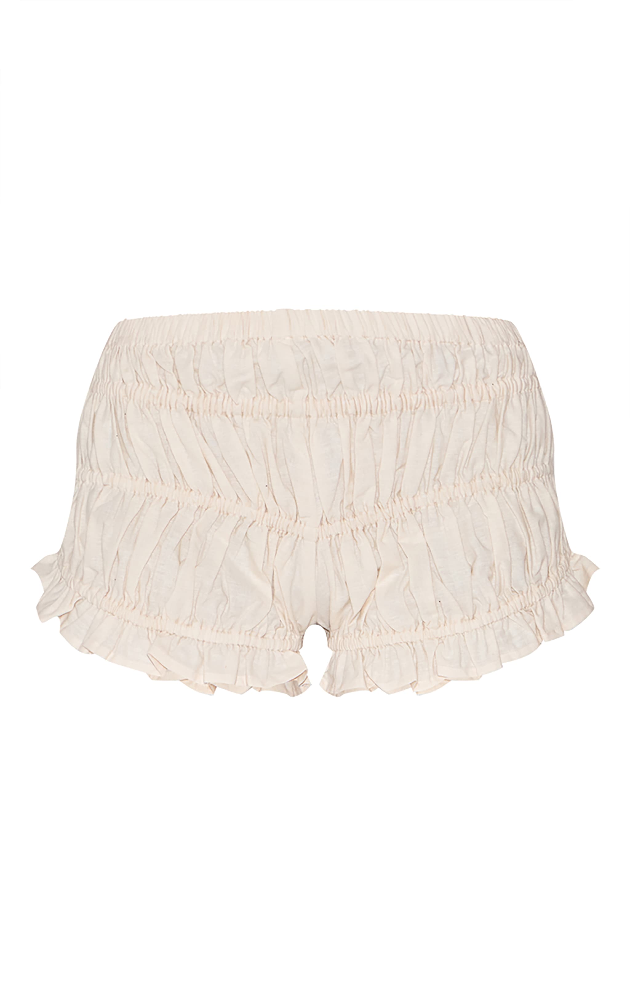  Natural Linen Blend Ruched Bloomer Shorts image 6