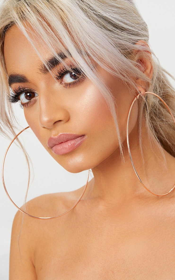 Rose Gold 120Mm Hoop Earrings Accessories PrettyLittleThing AUS