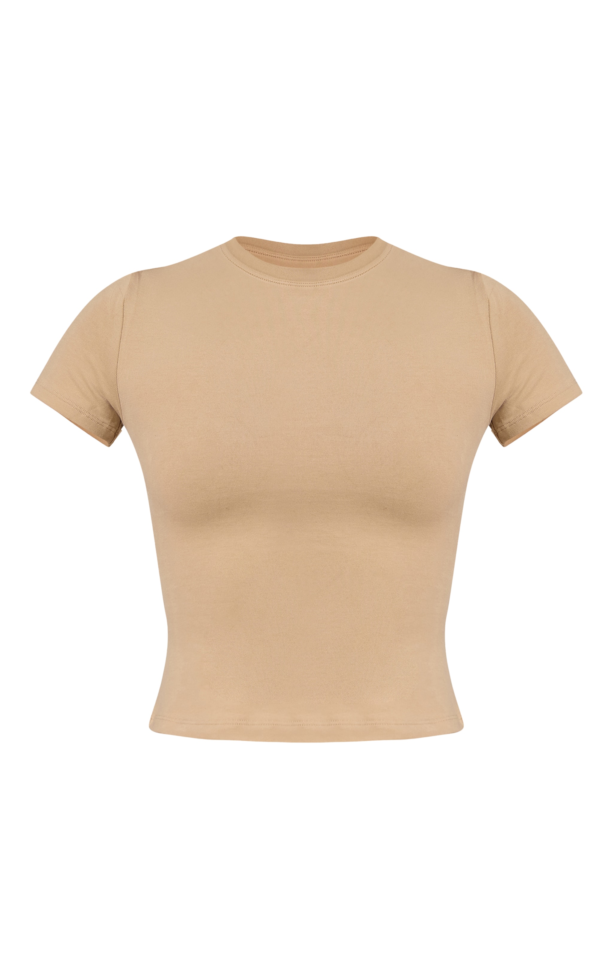 Beige Melange Soft Cotton Short Sleeve Top image 5