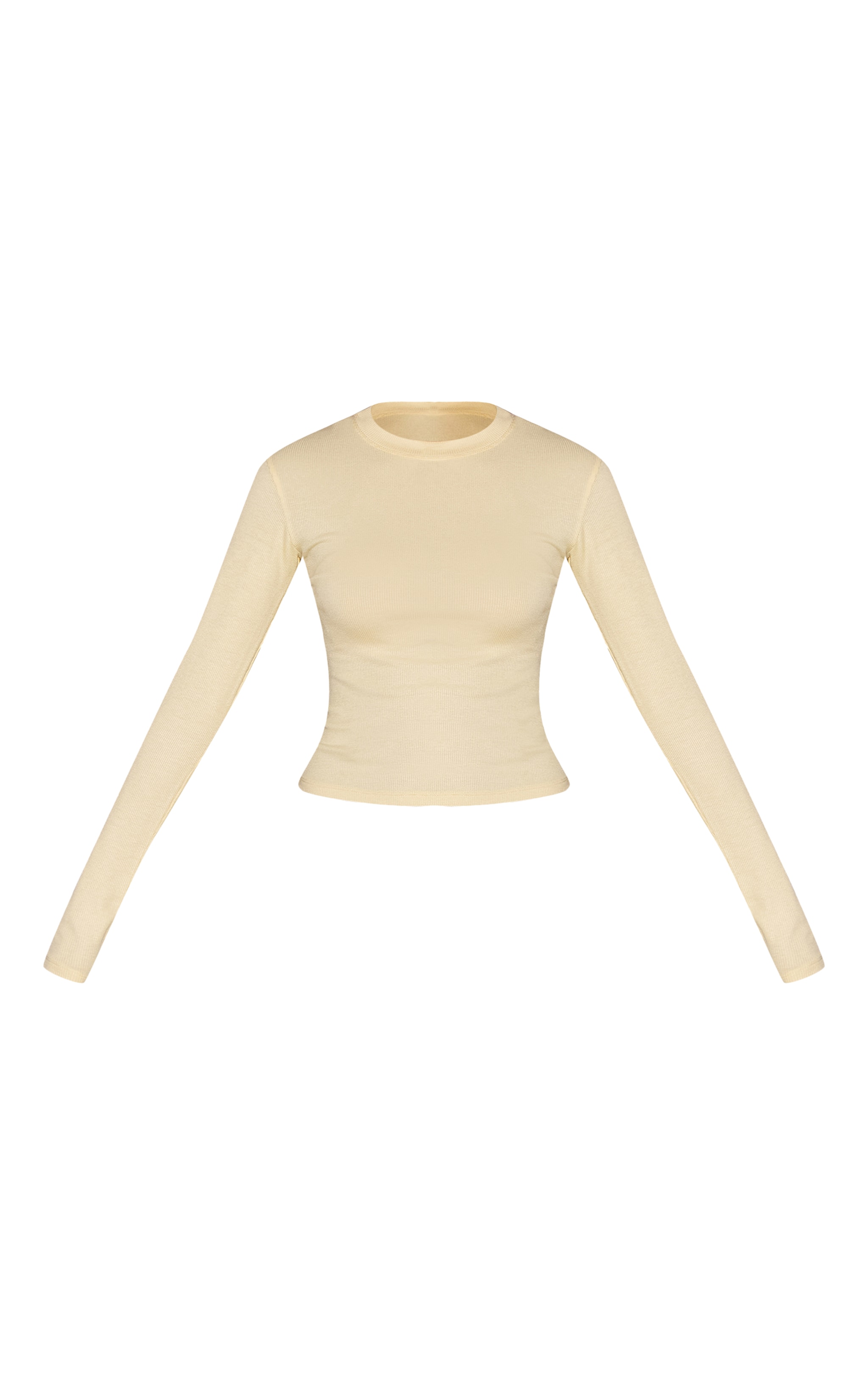 Buttermilk Soft Rib Crew Neck Long Sleeve Top image 5