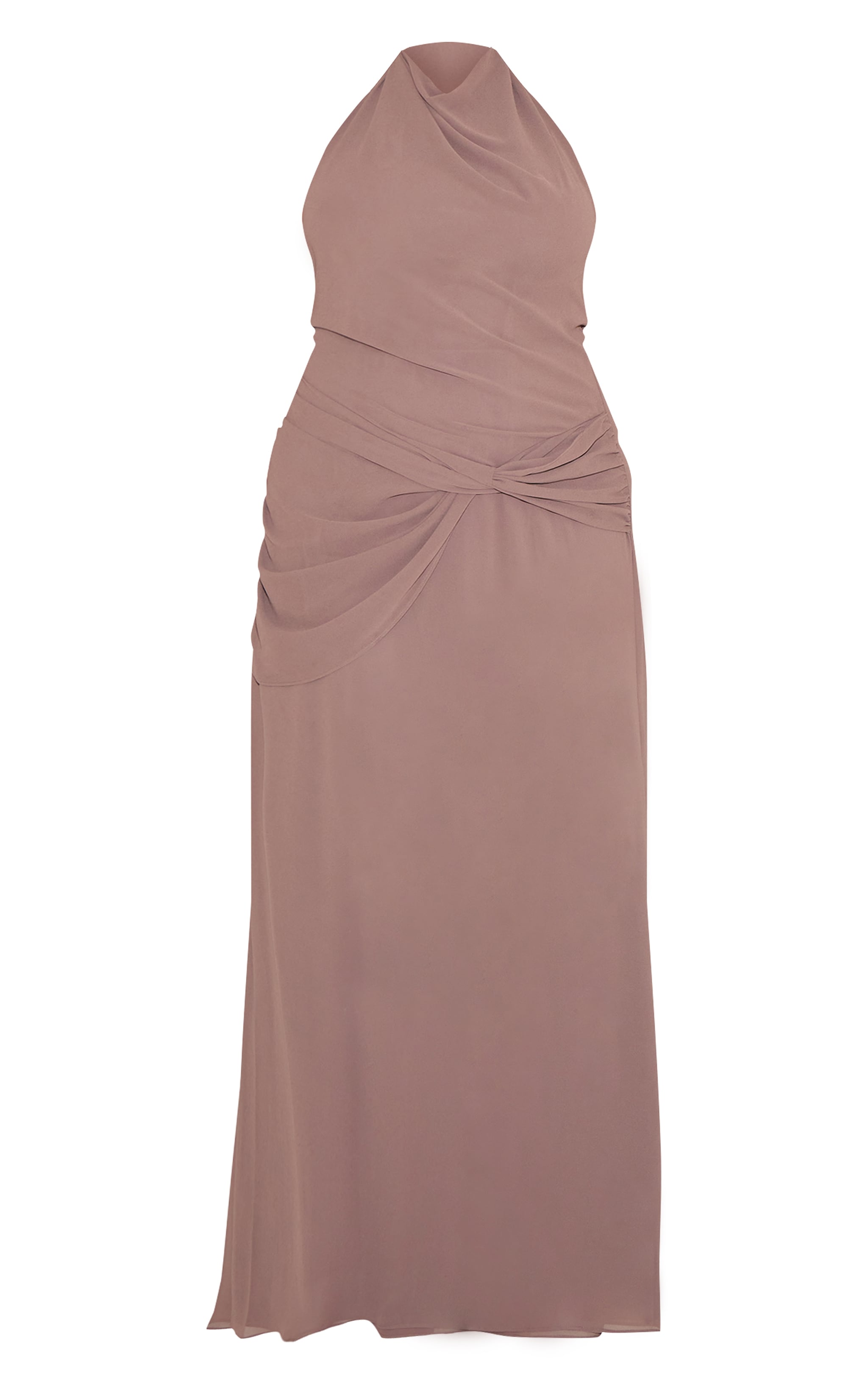 Plus Mushroom Chiffon Twist Detail Maxi Dress image 5