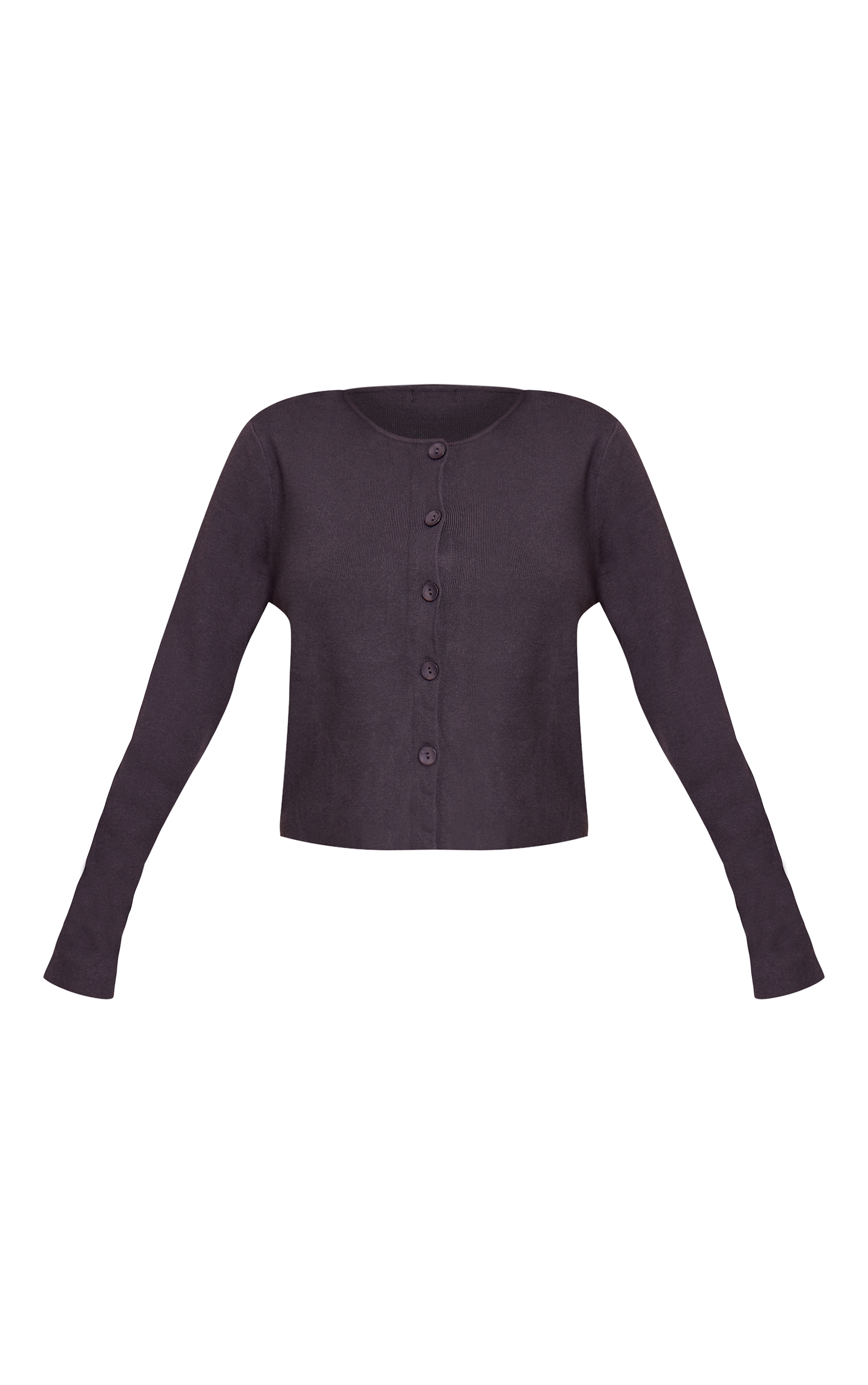 Charcoal Compact Knit Collarless Cardigan image 5