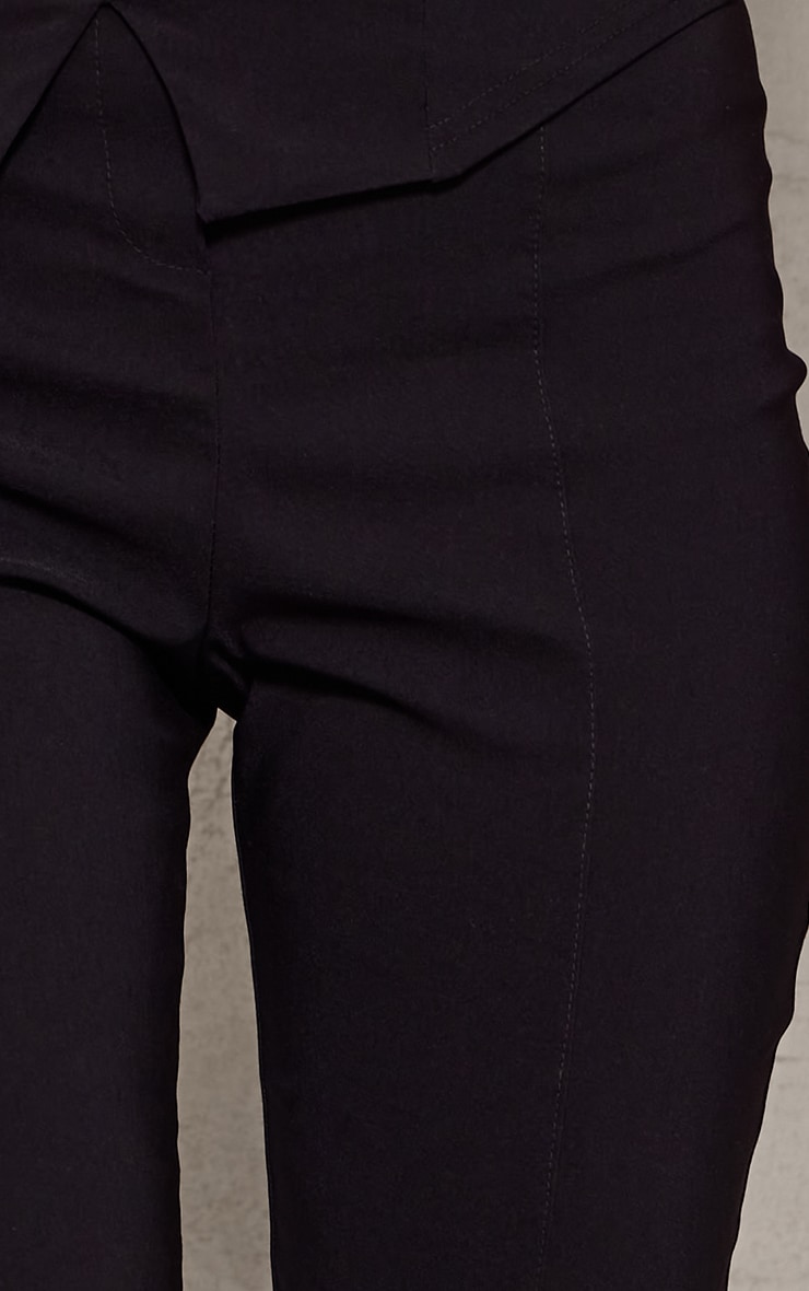 Tall Black Stretch Woven Flared Trousers image 4