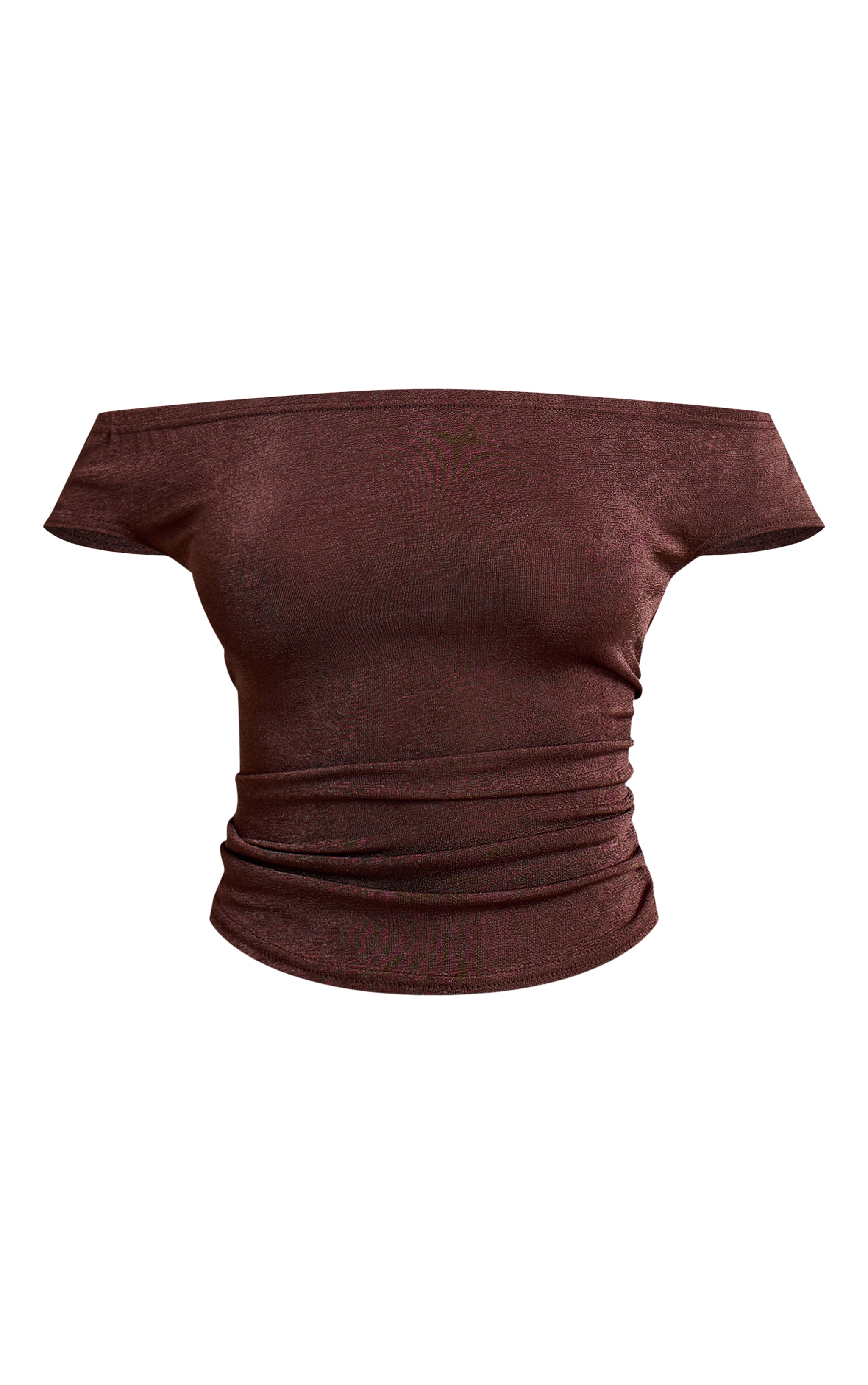 Top texturé taupe à col bardot image 5