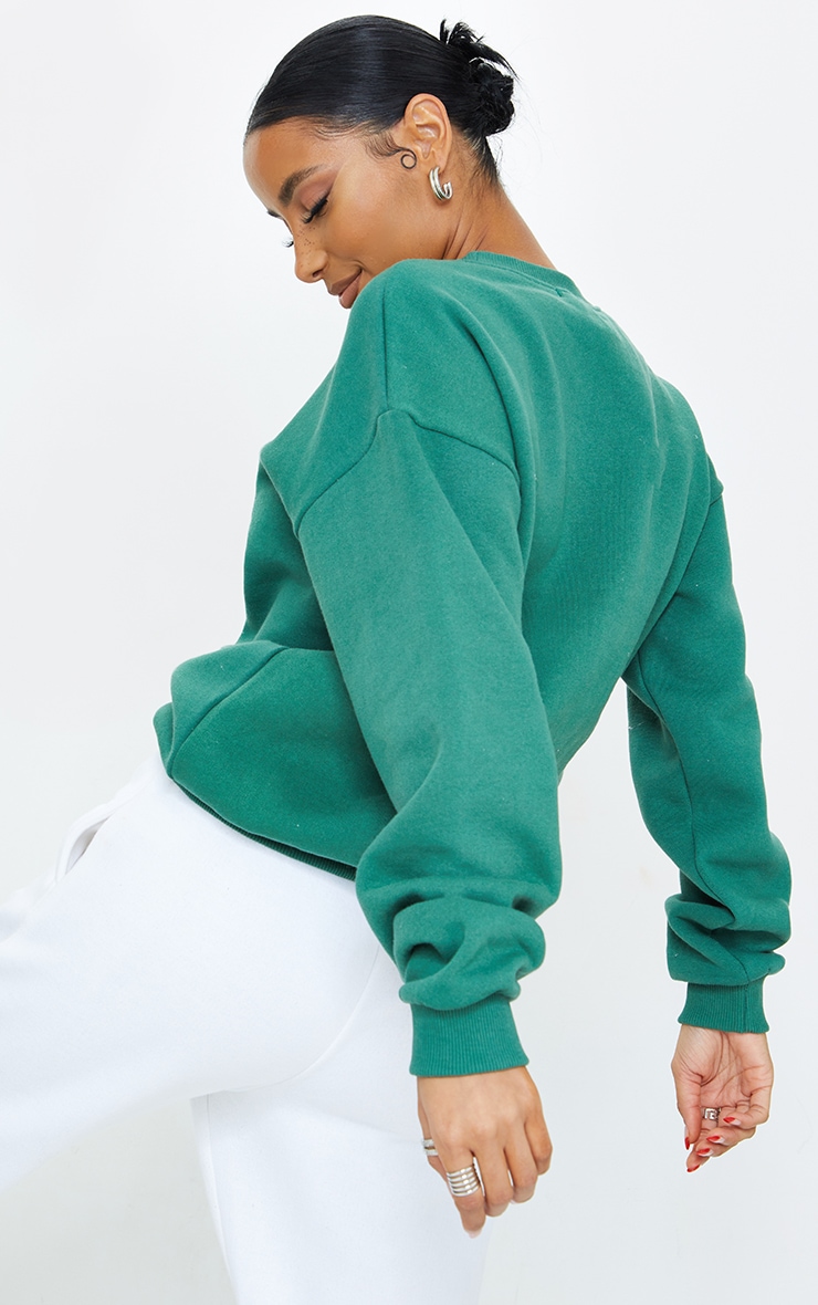 Forest Green Limited Edition Embroidered Sweatshirt PrettyLittleThing