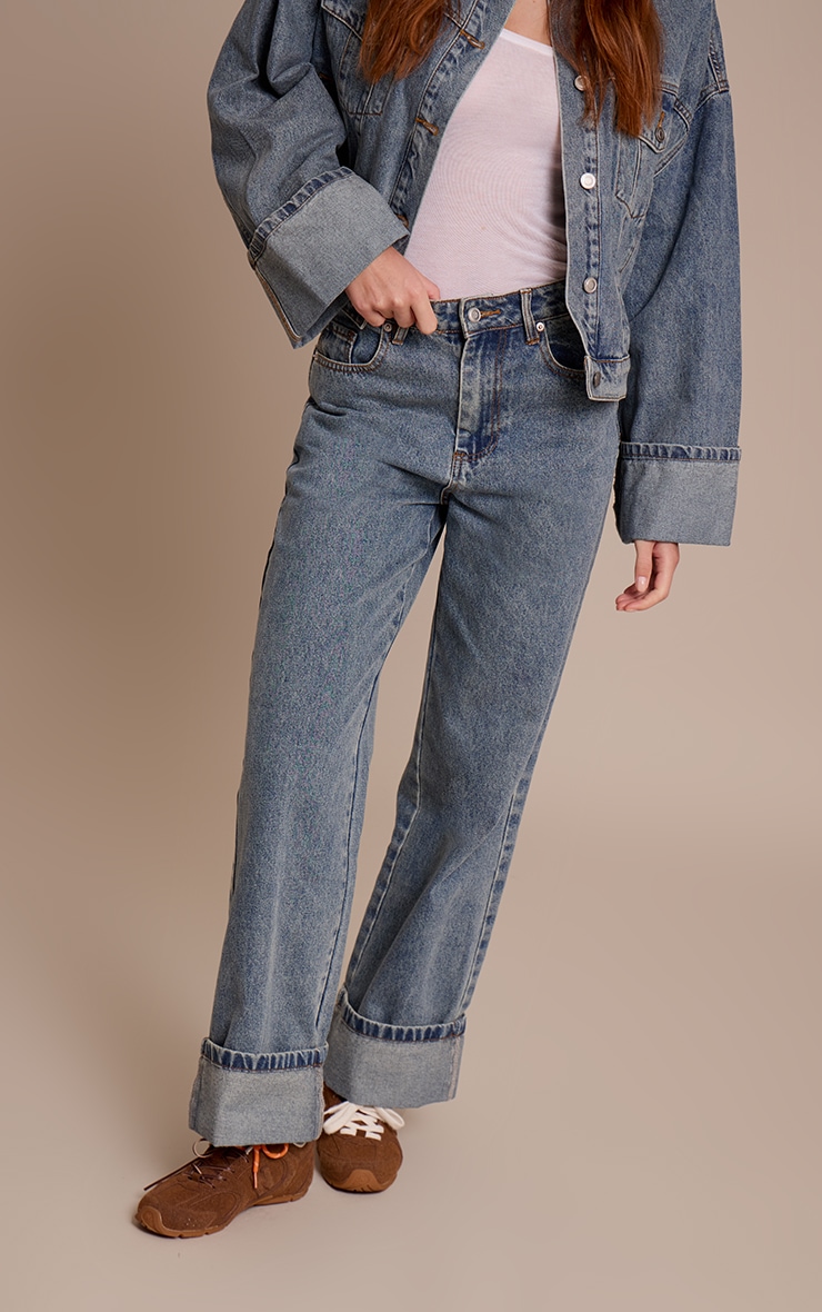 Vintage Turn Up Hem Jeans image 2