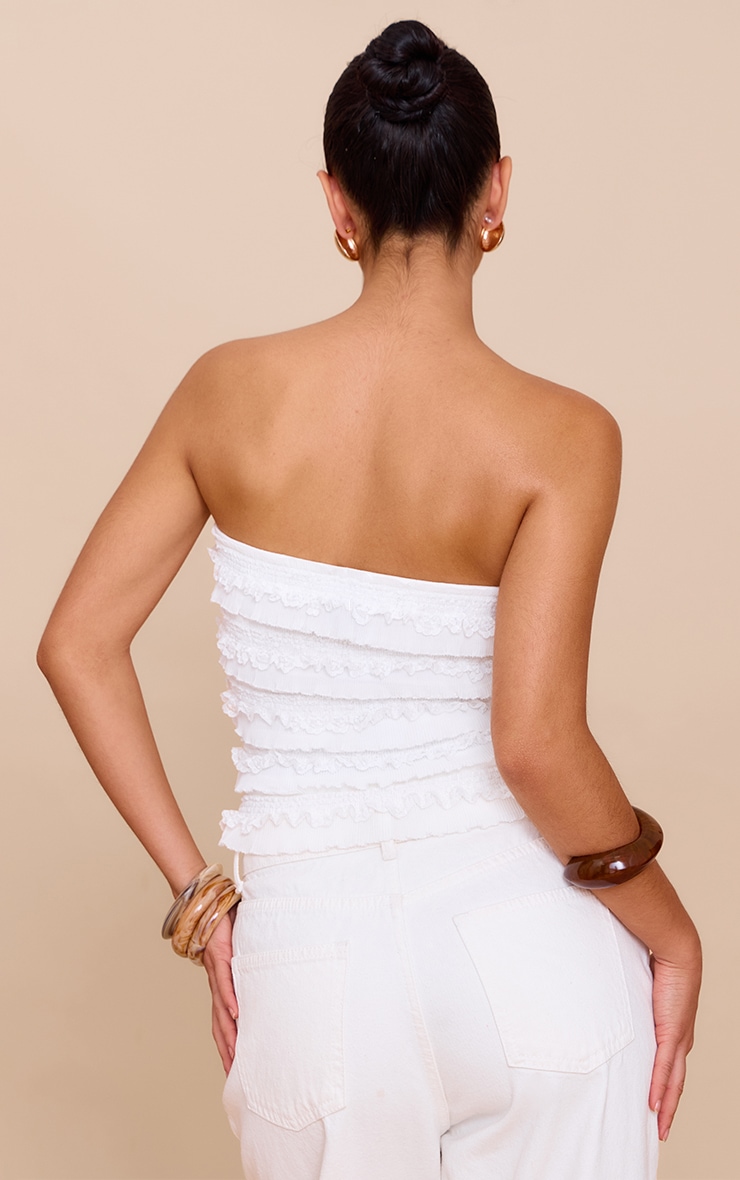 Top bandeau volanté blanc image 2
