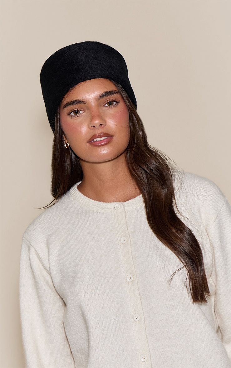 Black Faux Fur Russian Hat image 1