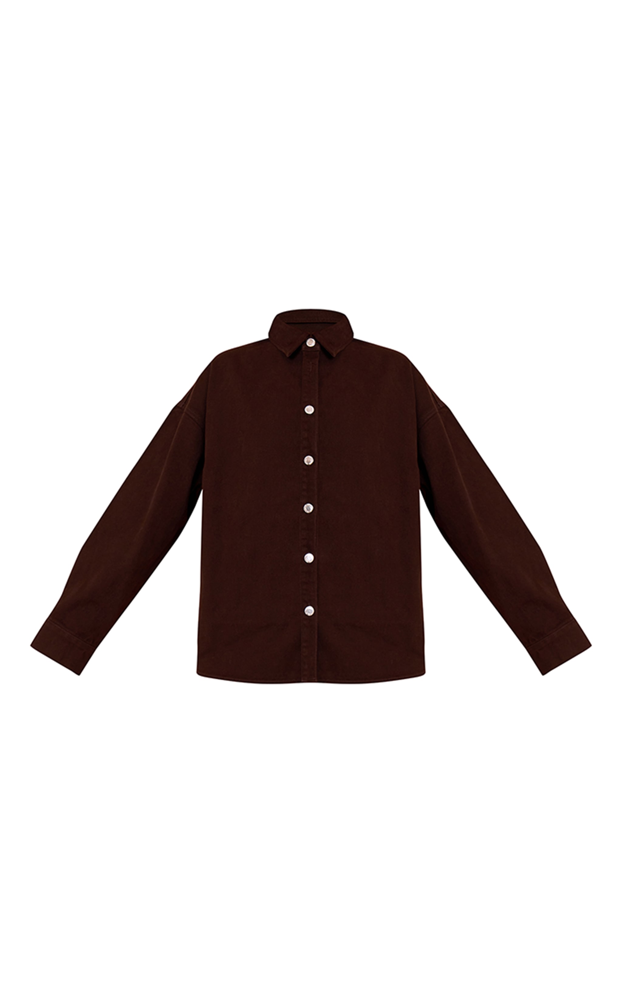 Dark Chocolate Oversized Classic Denim Shirt image 5
