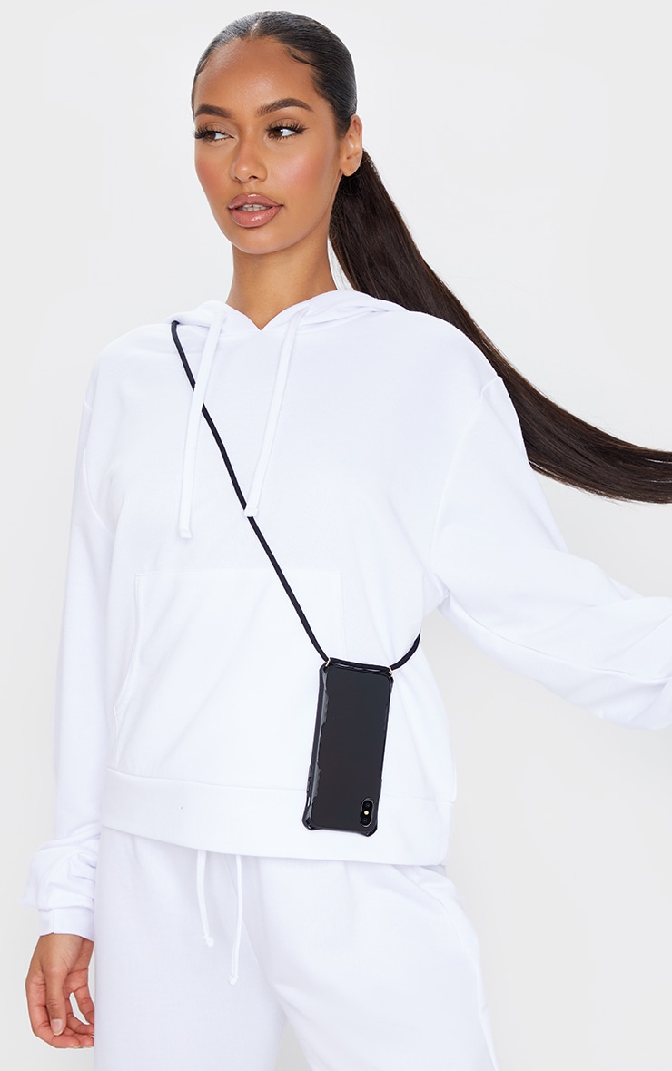 Black Iphone 10/X/XS/ Phone Case With Cross Body Strap