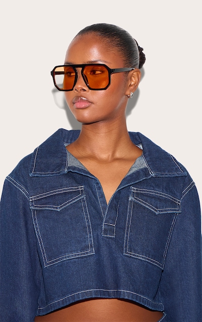 Orange Lens Aviator Sunglasses